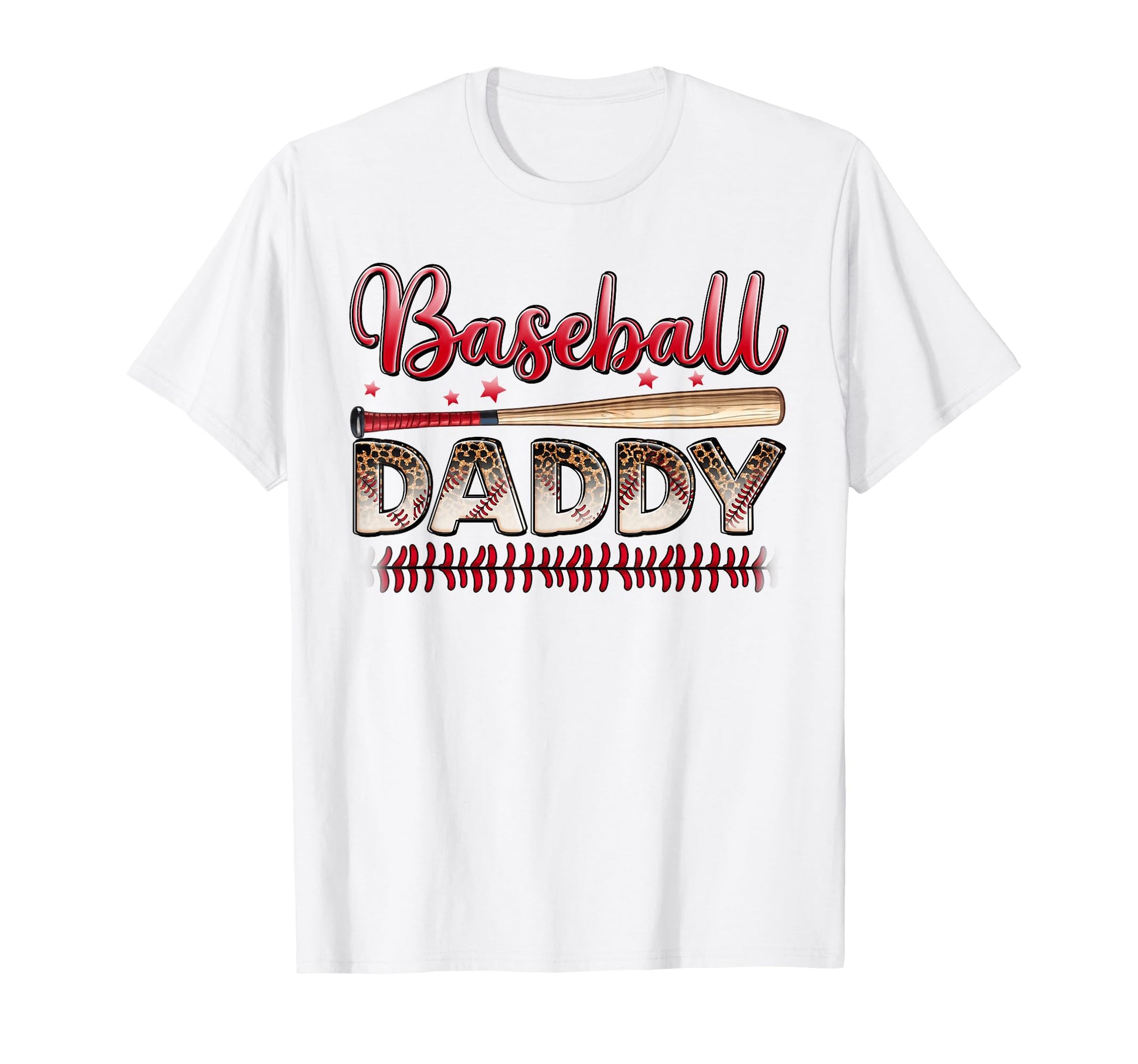 Baseball Daddy Funny Leopard Baseball T-Shirt - Novelty Apparel Unisex - T-Shirt, Sweatshirt, Hoodie