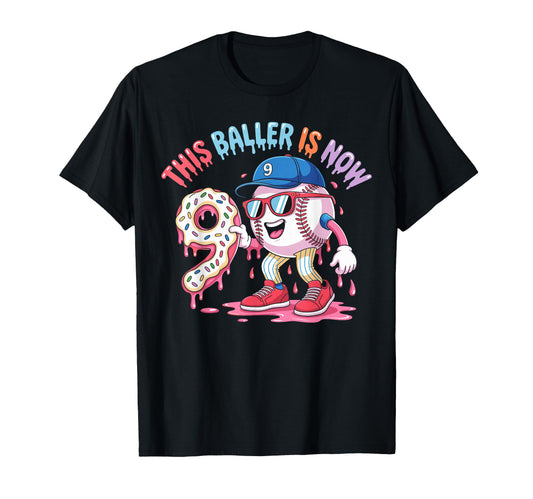 Baseball 9 Year Old Ice Cream Drip 9Th T-Shirt - Graphic Print for Adults - T-Shirt, Sweatshirt, Hoodie