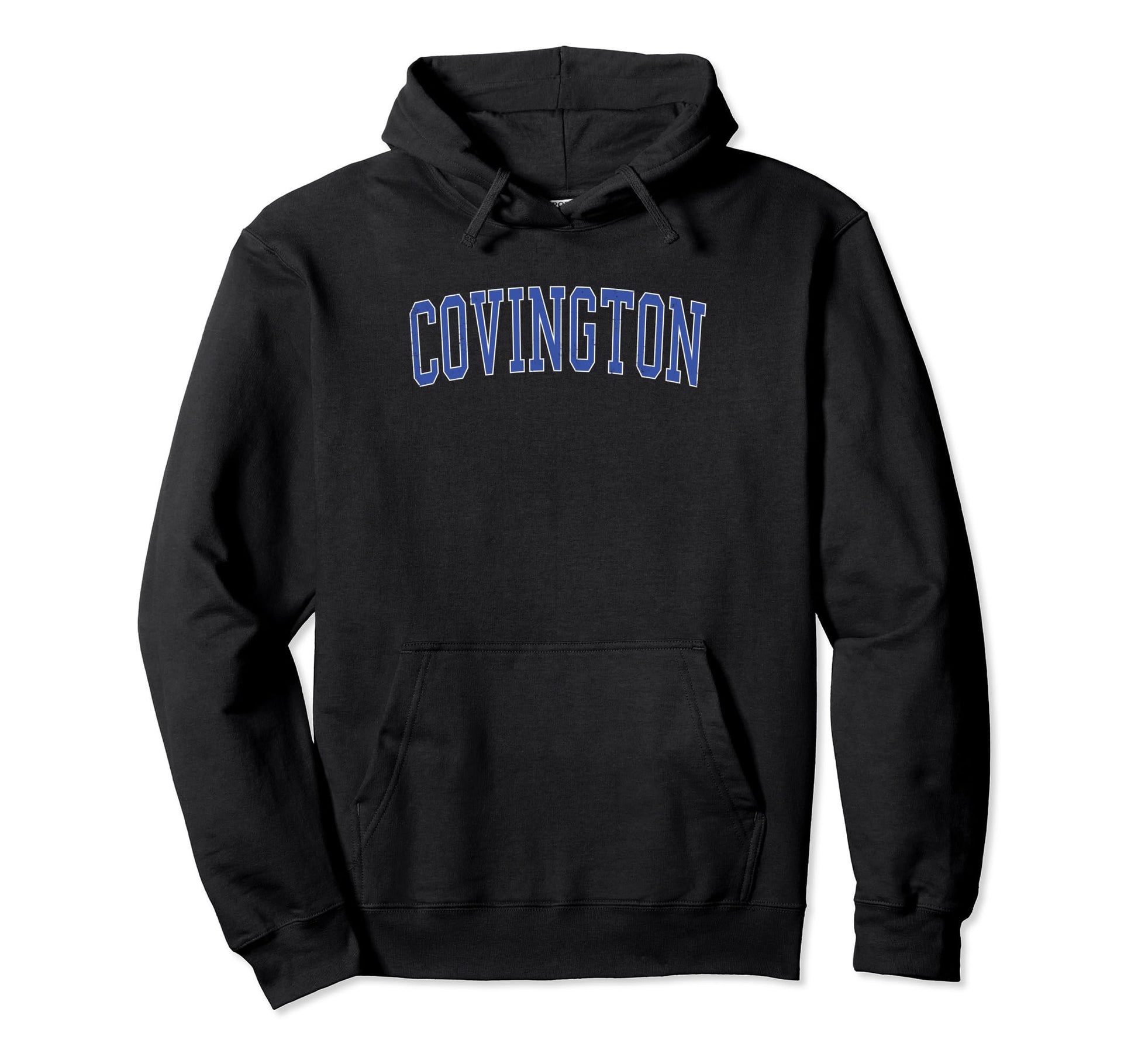 Covington La Distressed Blue Varsity Hoodie - Novelty Apparel for Adults - T-Shirt, Sweatshirt, Hoodie