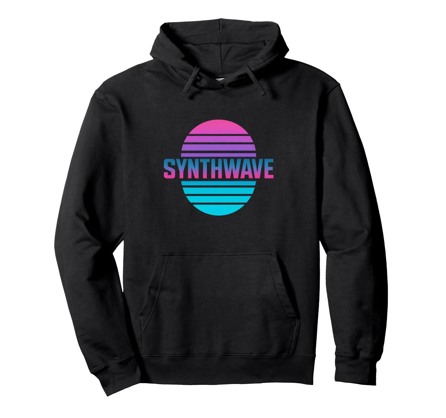 Synthwave Striped Sun Hoodie - Minimalist Print Unisex - T-Shirt, Sweatshirt, Hoodie