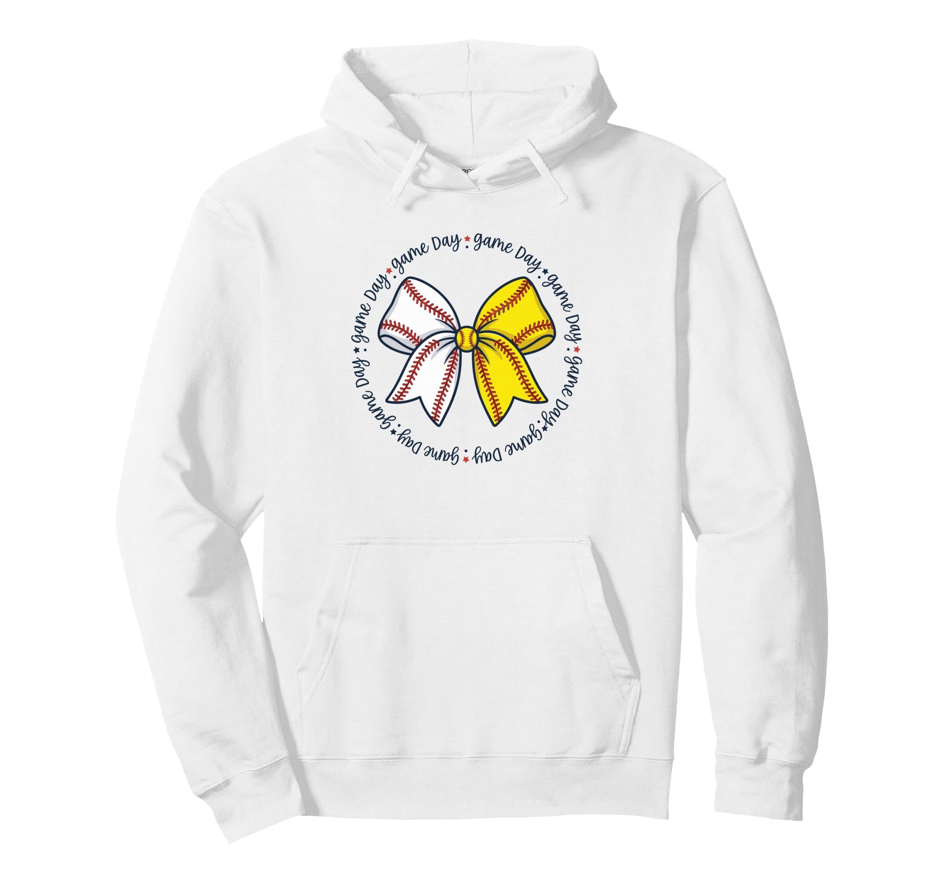Baseball Softball Coquette Bow Hoodie - Graphic Print Men Women - T-Shirt, Sweatshirt, Hoodie