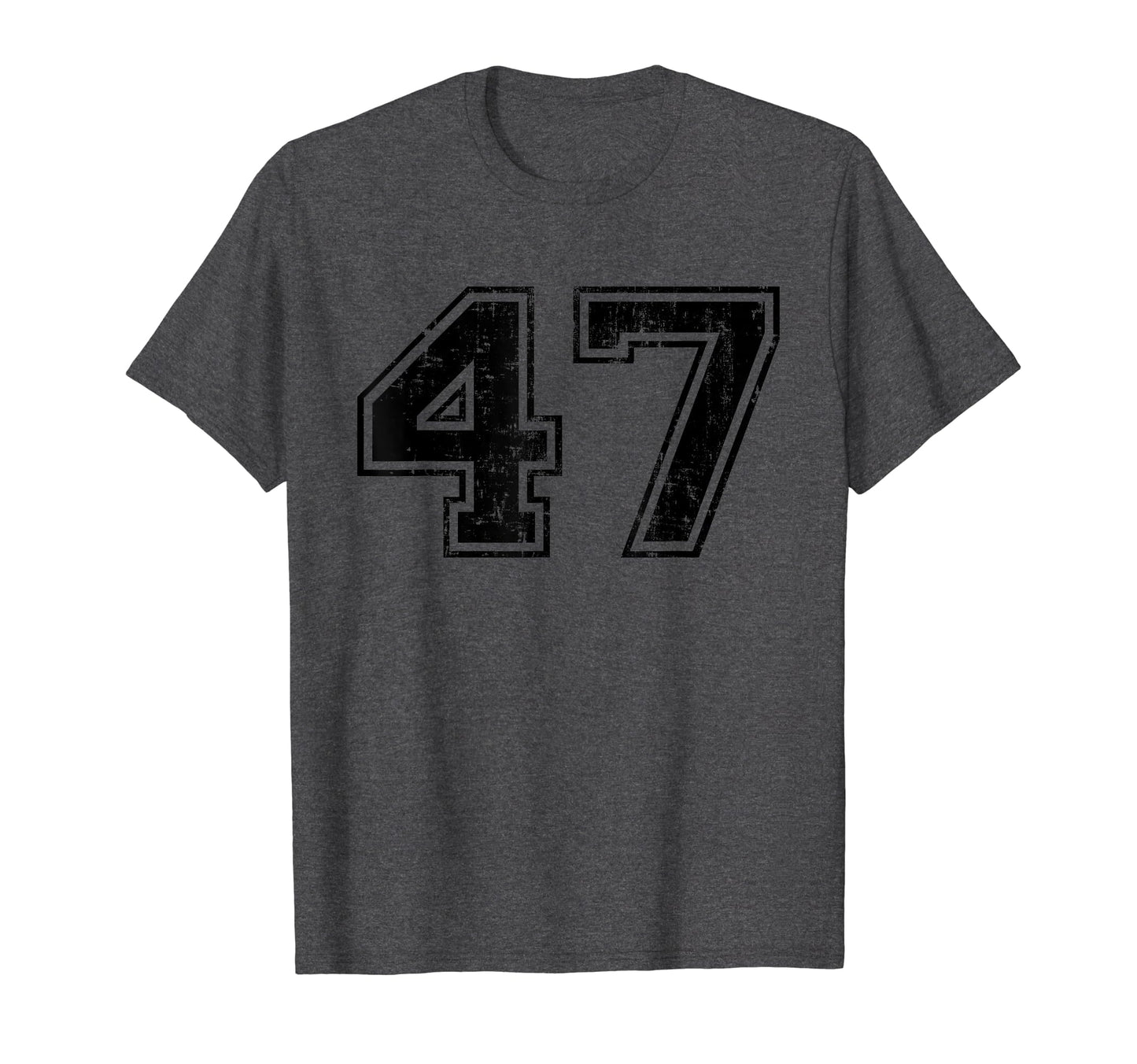 Number 47 Varsity Distressed Sport T-Shirt - Unique Graphic for Adults - T-Shirt, Sweatshirt, Hoodie