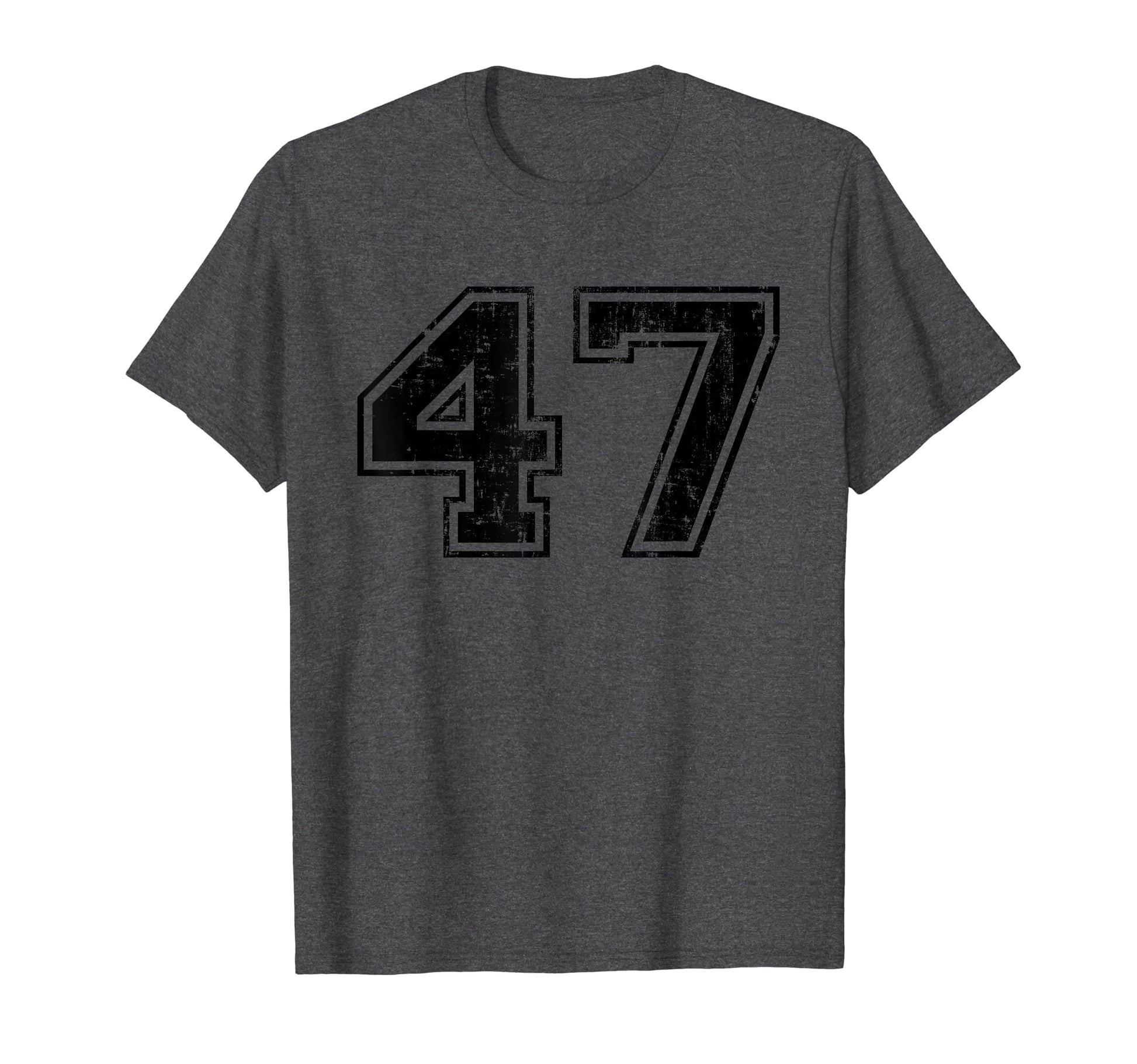 Number 47 Varsity Distressed Sport T-Shirt - Unique Graphic for Adults - T-Shirt, Sweatshirt, Hoodie