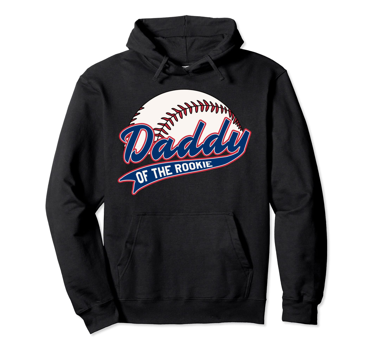 Daddy Rookie Year Birthday Baseball Theme Hoodie - Unique Graphic Unisex - T-Shirt, Sweatshirt, Hoodie