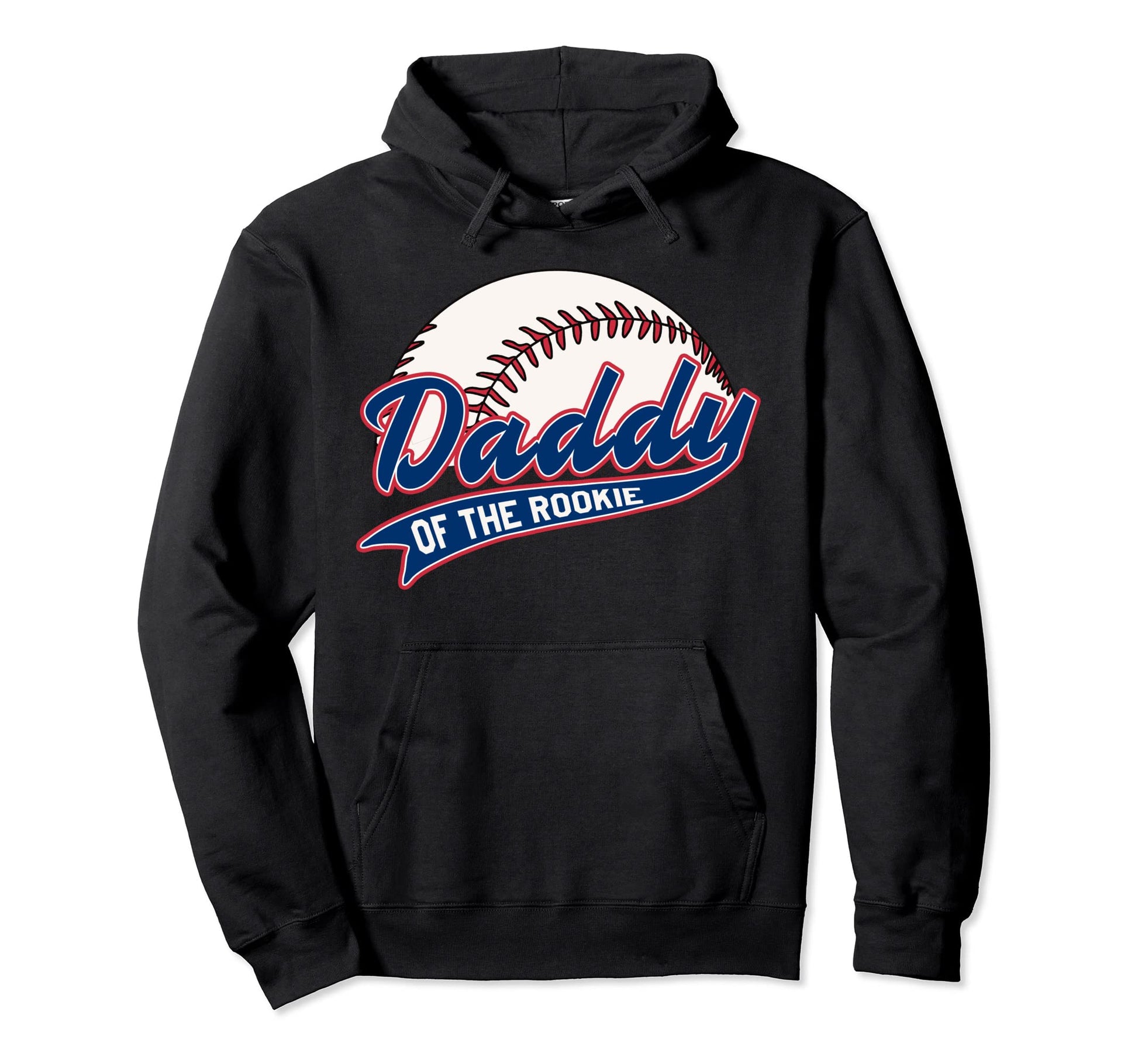 Daddy Rookie Year Birthday Baseball Theme Hoodie - Unique Graphic Unisex - T-Shirt, Sweatshirt, Hoodie