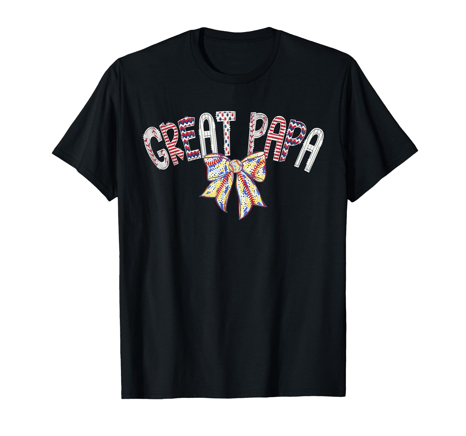 Baseball Great Papa Coquette Bow Game T-Shirt - Trendy Graphic Men Women - T-Shirt, Sweatshirt, Hoodie