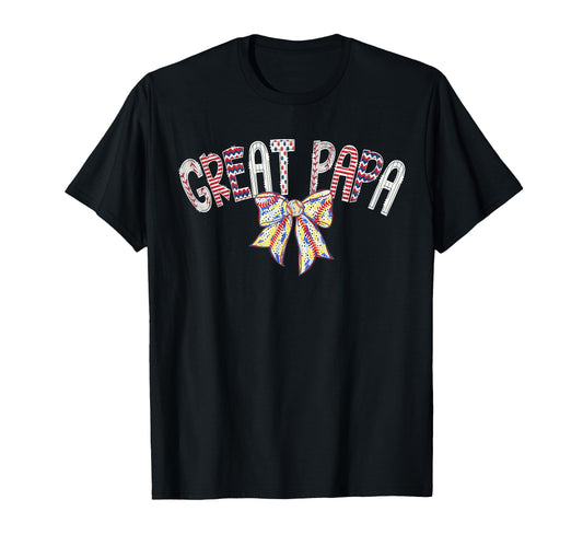 Baseball Great Papa Coquette Bow Game T-Shirt - Trendy Graphic Men Women - T-Shirt, Sweatshirt, Hoodie