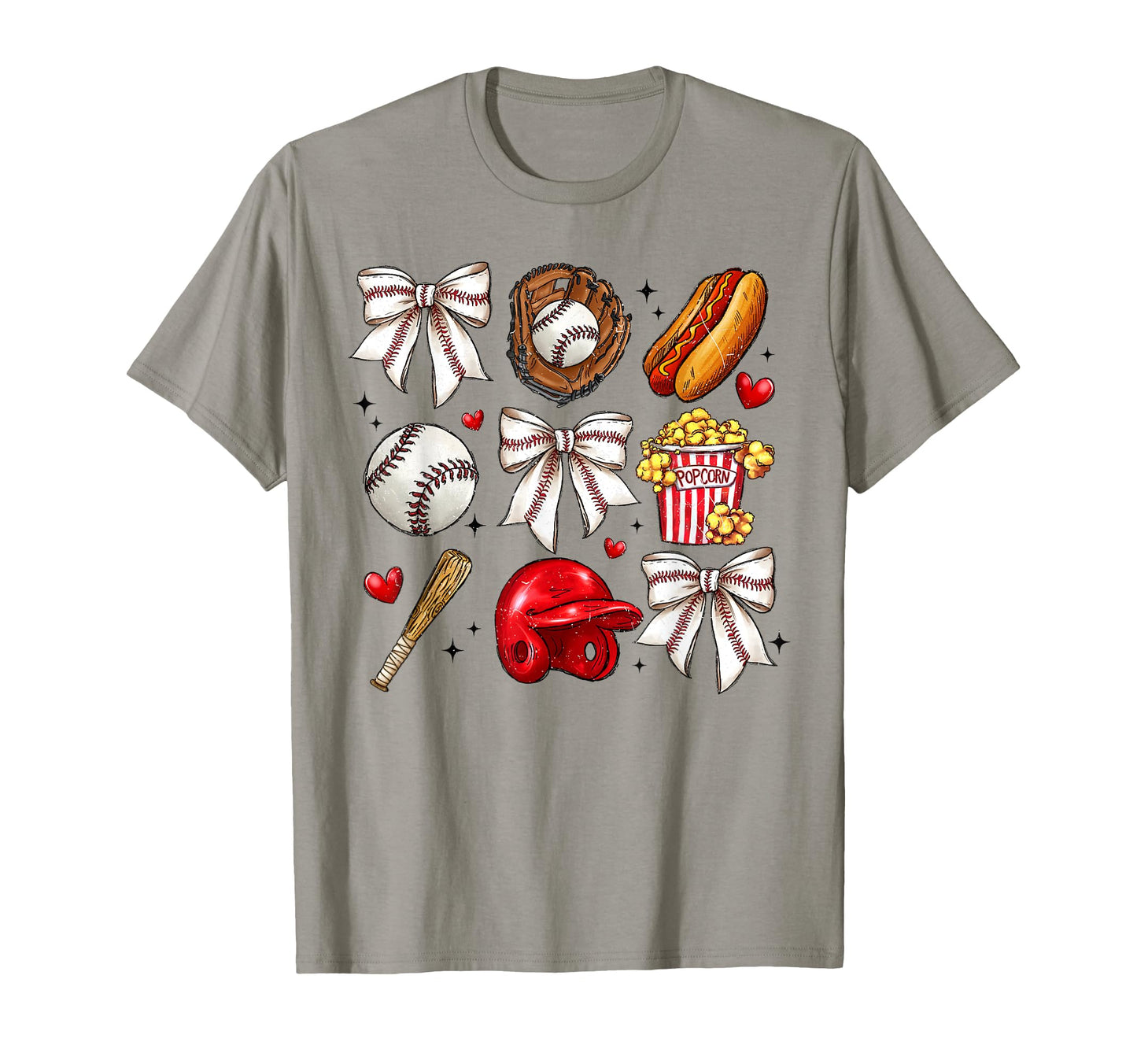 Baseball Sister Coquette Bow Cheer T-Shirt - Graphic Print Men Women - T-Shirt, Sweatshirt, Hoodie