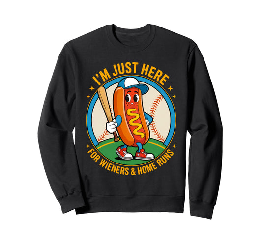4Th July Hot Dog Im Just Here Sweatshirt - Minimalist Print Men Women - T-Shirt, Sweatshirt, Hoodie