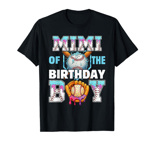 Baseball Ice Cream Drip Mimi Birthday T-Shirt - Minimalist Print Unisex - T-Shirt, Sweatshirt, Hoodie