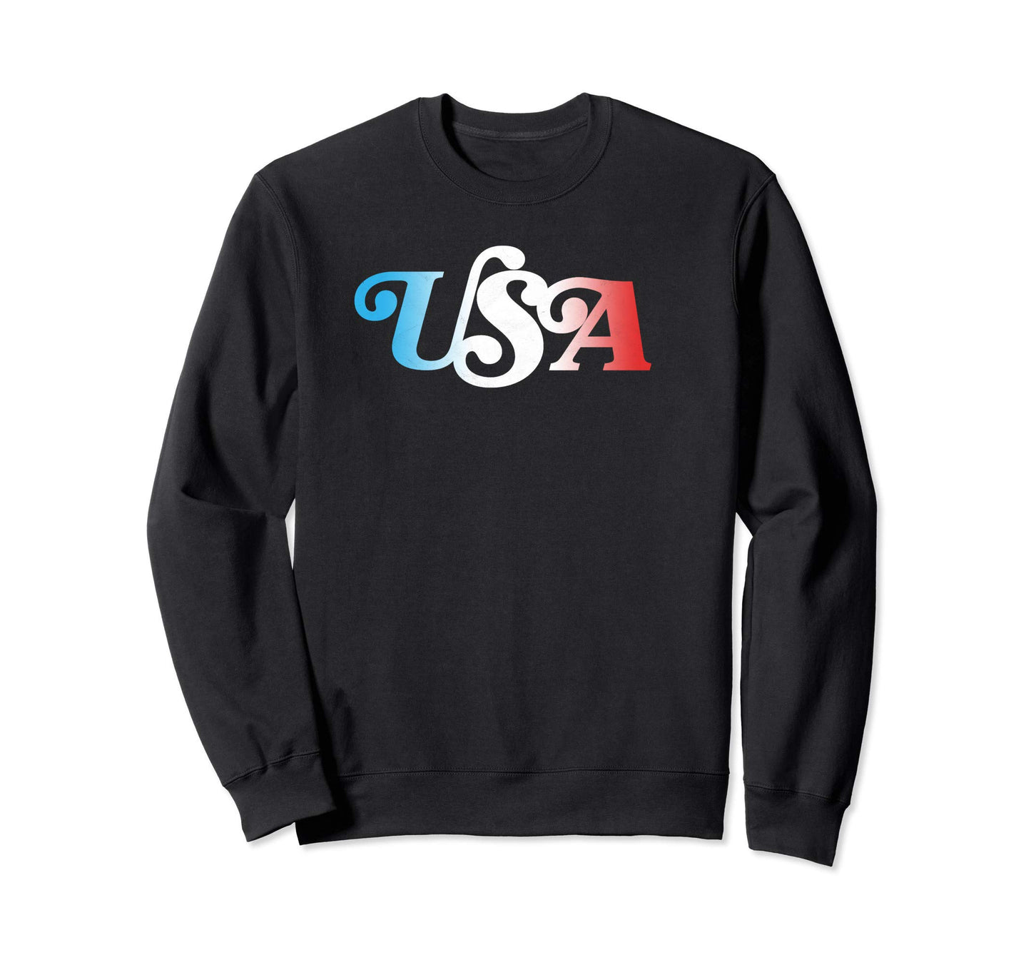 Usa Typography Patriotic Fourth Sweatshirt - Custom Art Print for Adults - T-Shirt, Sweatshirt, Hoodie