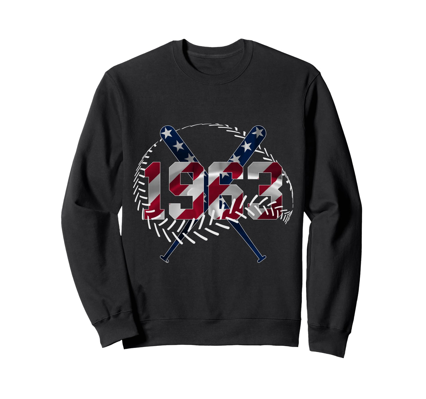 63Rd Birthday Baseball 1963 Sweatshirt - Trendy Graphic Unisex - T-Shirt, Sweatshirt, Hoodie