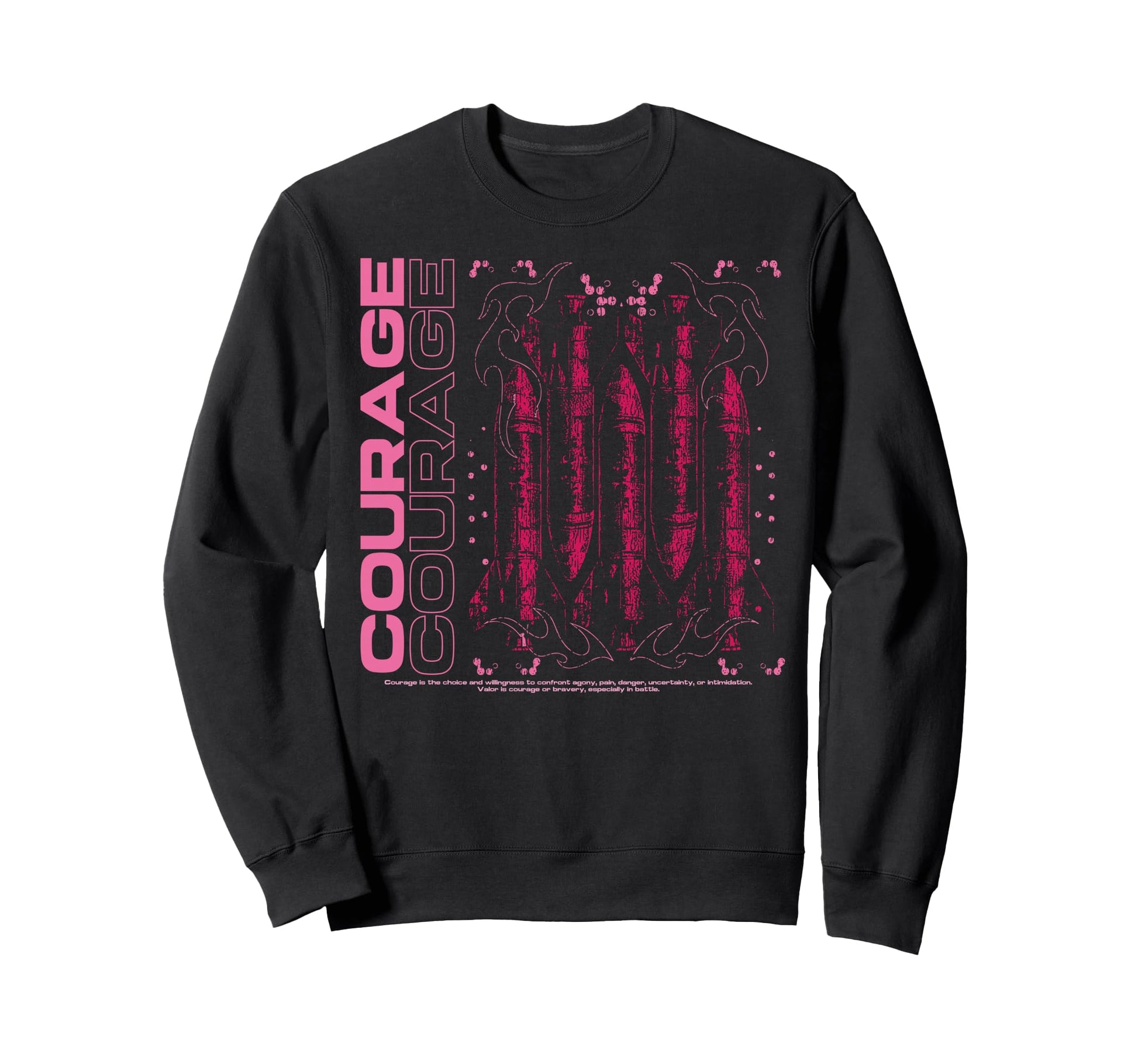 Y2K Courage Bold Urban Graffiti Sweatshirt - Custom Art Print Men Women - T-Shirt, Sweatshirt, Hoodie