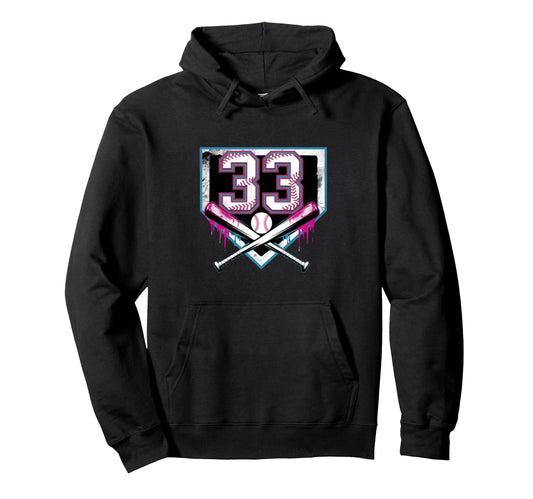 33Th Birthday Baseball Home Ice Cream Hoodie - Custom Art Print Men Women - T-Shirt, Sweatshirt, Hoodie
