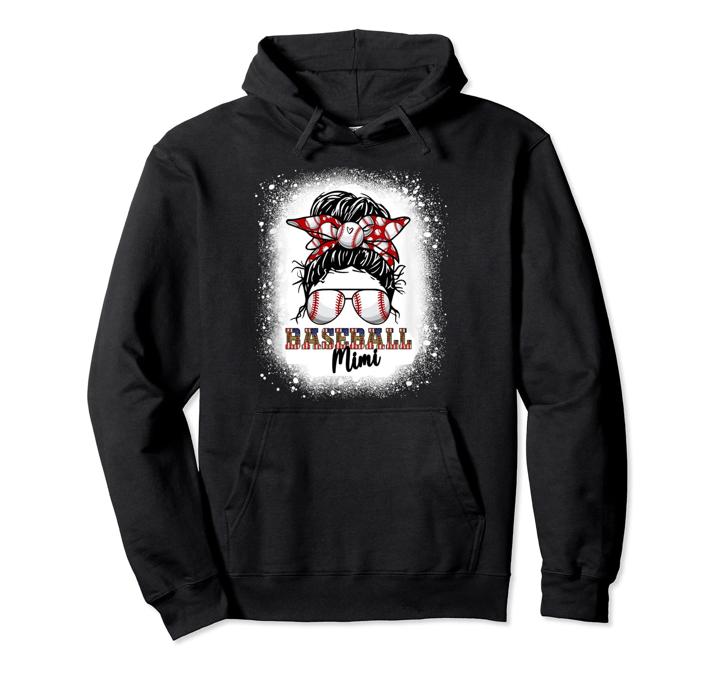 Baseball Mimi Messy Bun Hair Leopard Hoodie - Custom Art Print for Adults - T-Shirt, Sweatshirt, Hoodie