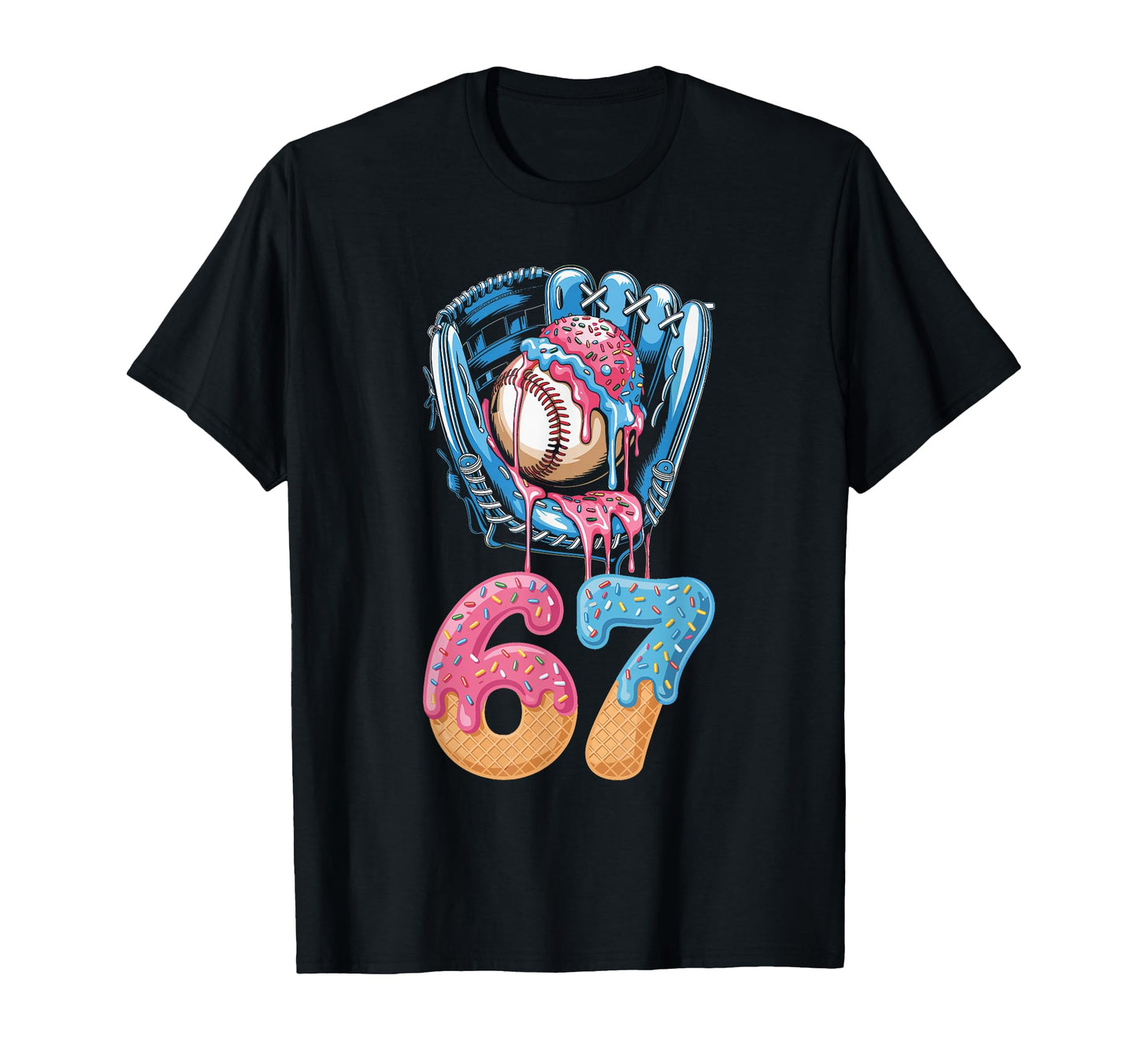 Baseball Drip Number 67 Player 67Th T-Shirt - Minimalist Print Unisex - T-Shirt, Sweatshirt, Hoodie