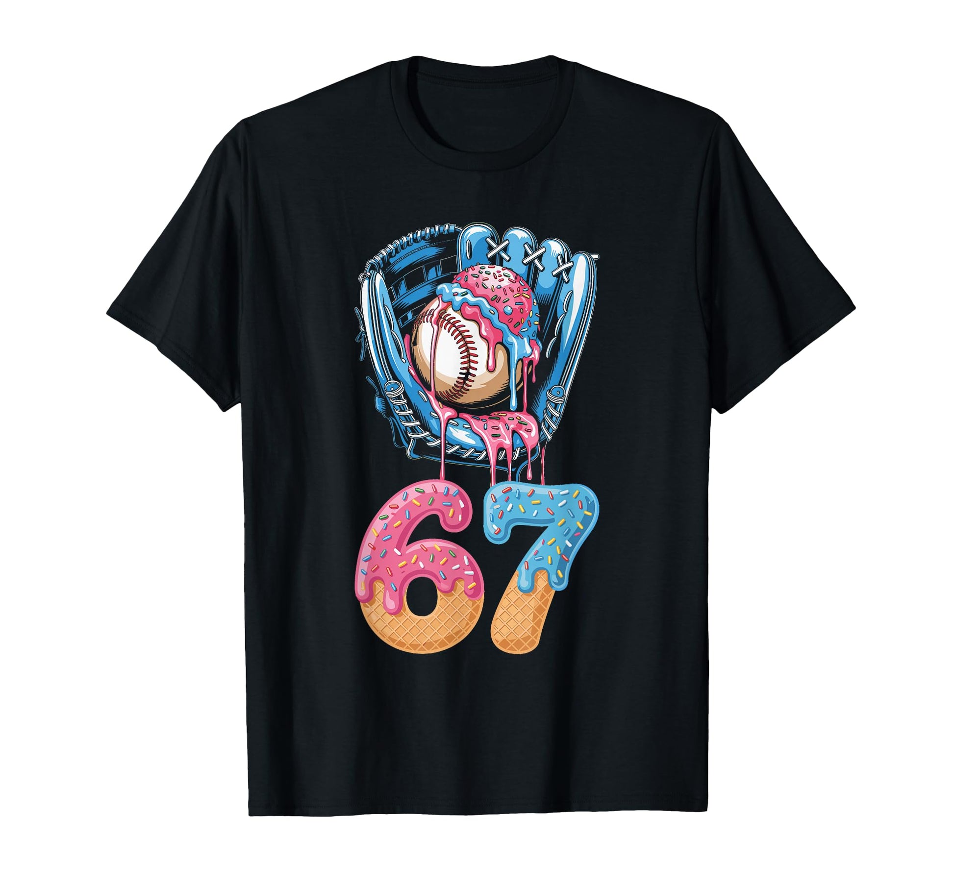 Baseball Drip Number 67 Player 67Th T-Shirt - Minimalist Print Unisex - T-Shirt, Sweatshirt, Hoodie
