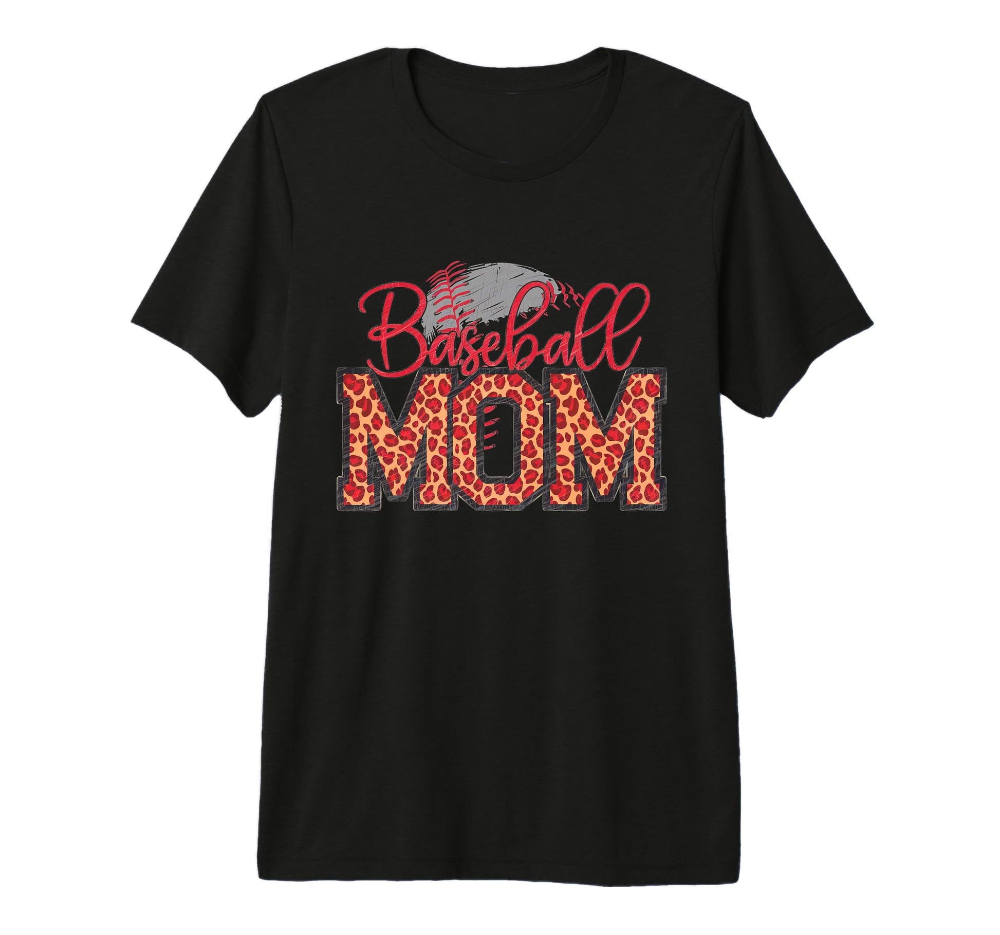 Leopard American Baseball Mom Mama Tri T-Shirt - Trendy Graphic for Adults - T-Shirt, Sweatshirt, Hoodie