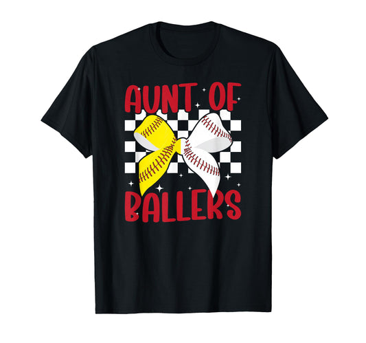 Aunt Ballers Coquette Baseball T-Shirt - Fun Novelty Design for Adults - T-Shirt, Sweatshirt, Hoodie