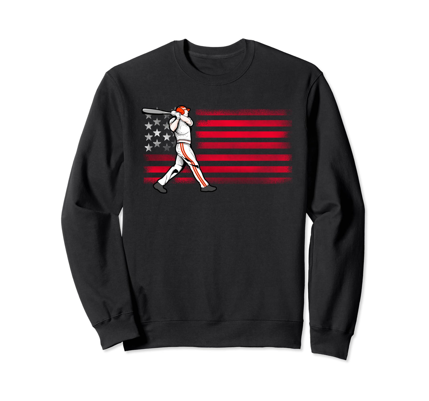 Usa Flag Patriot Baseball Softball Sweatshirt - Minimalist Print Unisex - T-Shirt, Sweatshirt, Hoodie