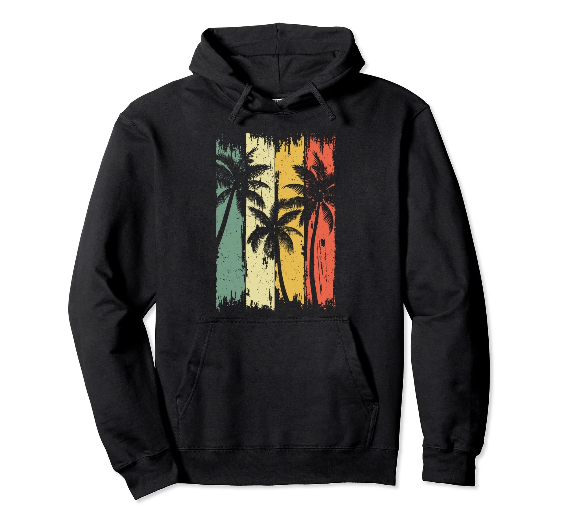 Palm Trees Stripes Summer Holiday Hoodie - Minimalist Print Unisex - T-Shirt, Sweatshirt, Hoodie