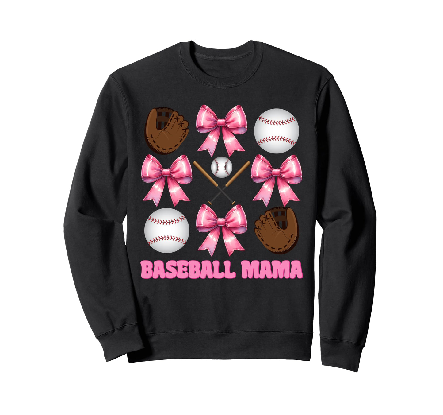 Baseball Mama Baseball Mom Mothers Sweatshirt - Unique Graphic Men Women - T-Shirt, Sweatshirt, Hoodie