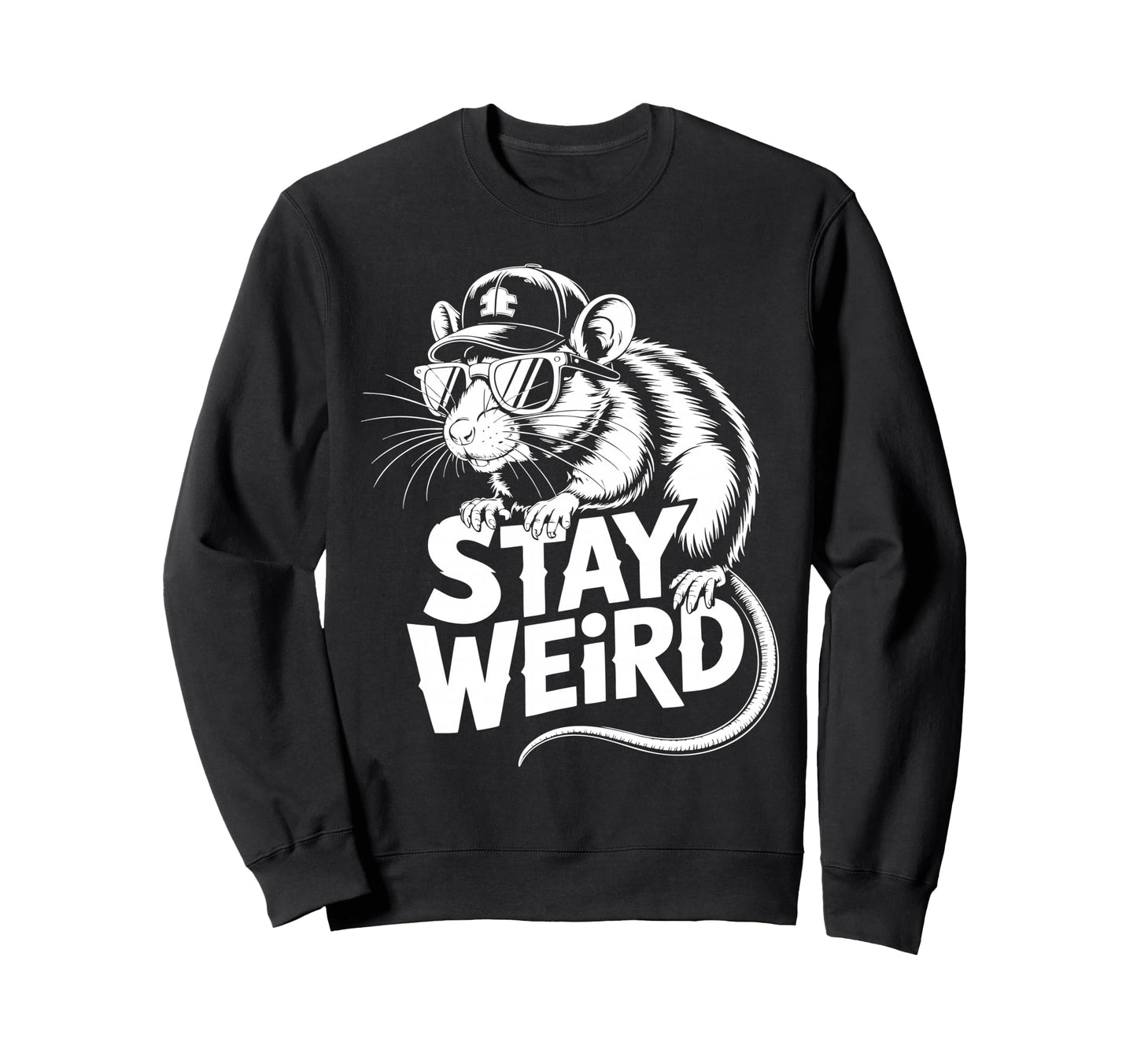Rat Baseball Cap Sweatshirt - Streetwear Style Men Women - T-Shirt, Sweatshirt, Hoodie