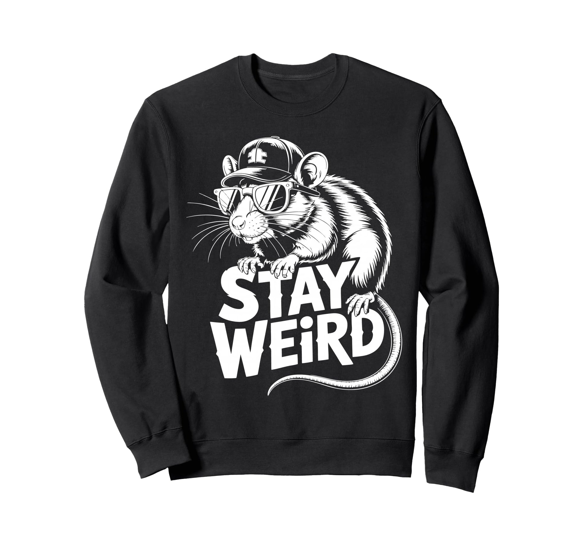 Rat Baseball Cap Sweatshirt - Streetwear Style Men Women - T-Shirt, Sweatshirt, Hoodie