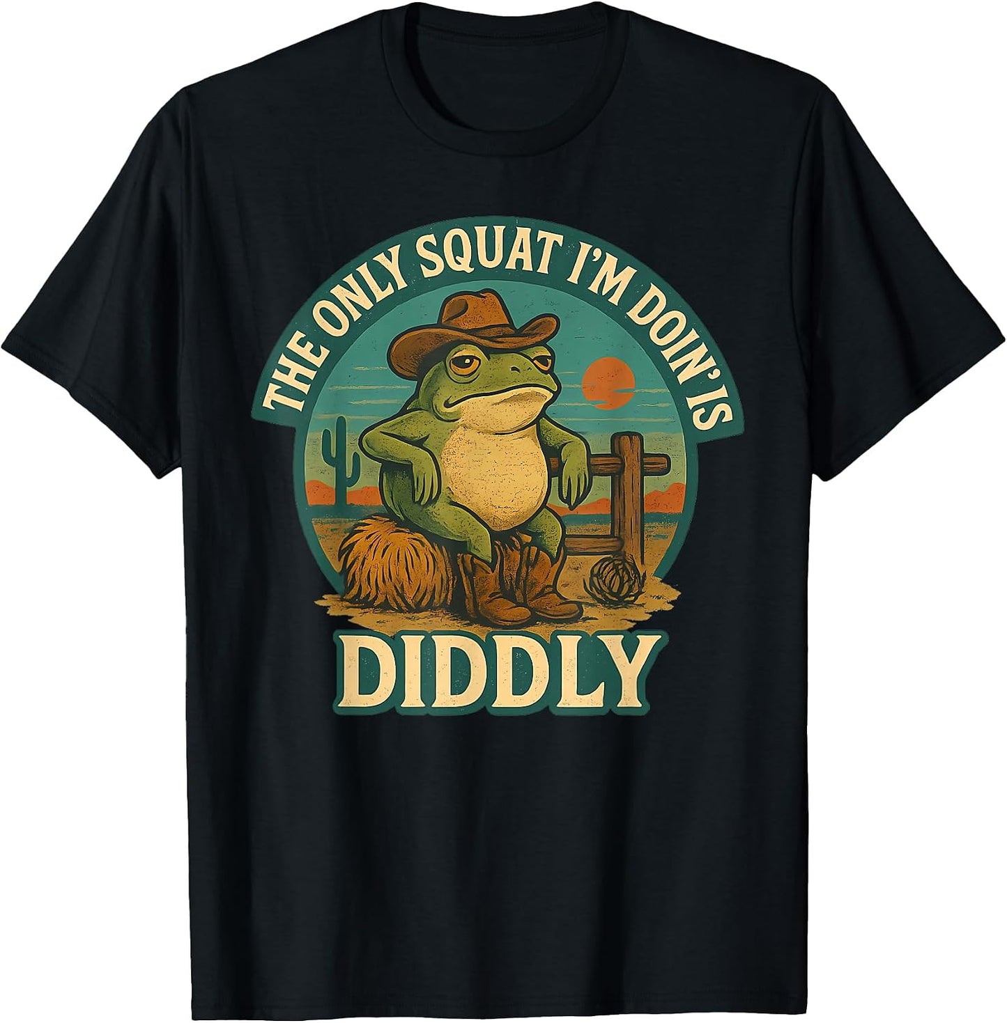 Western Desert Frog Lazy Humor Fitness Parody Co. - Adult & Kids T-Shirts, Sweatshirts & Hoodies apparel design preview 1