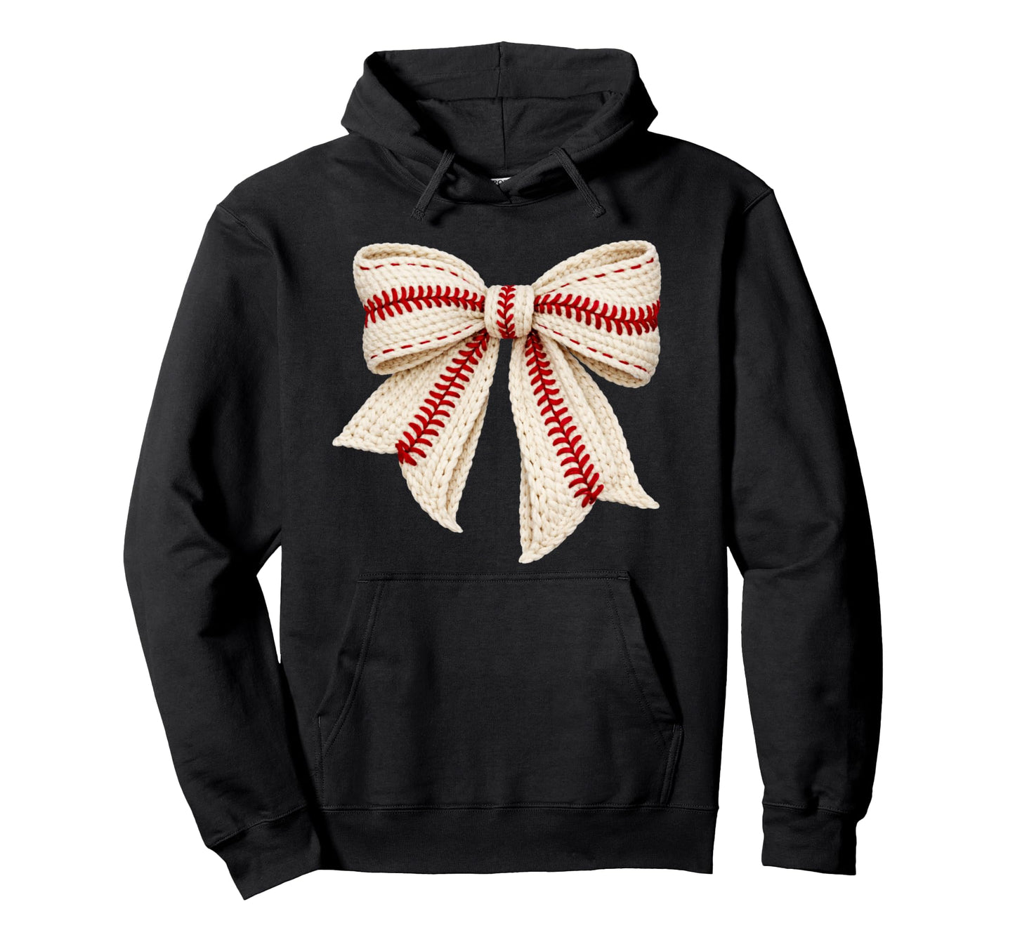 Baseball Coquette Bow Yarn Game Day Team Hoodie - Trendy Graphic Men Women - T-Shirt, Sweatshirt, Hoodie