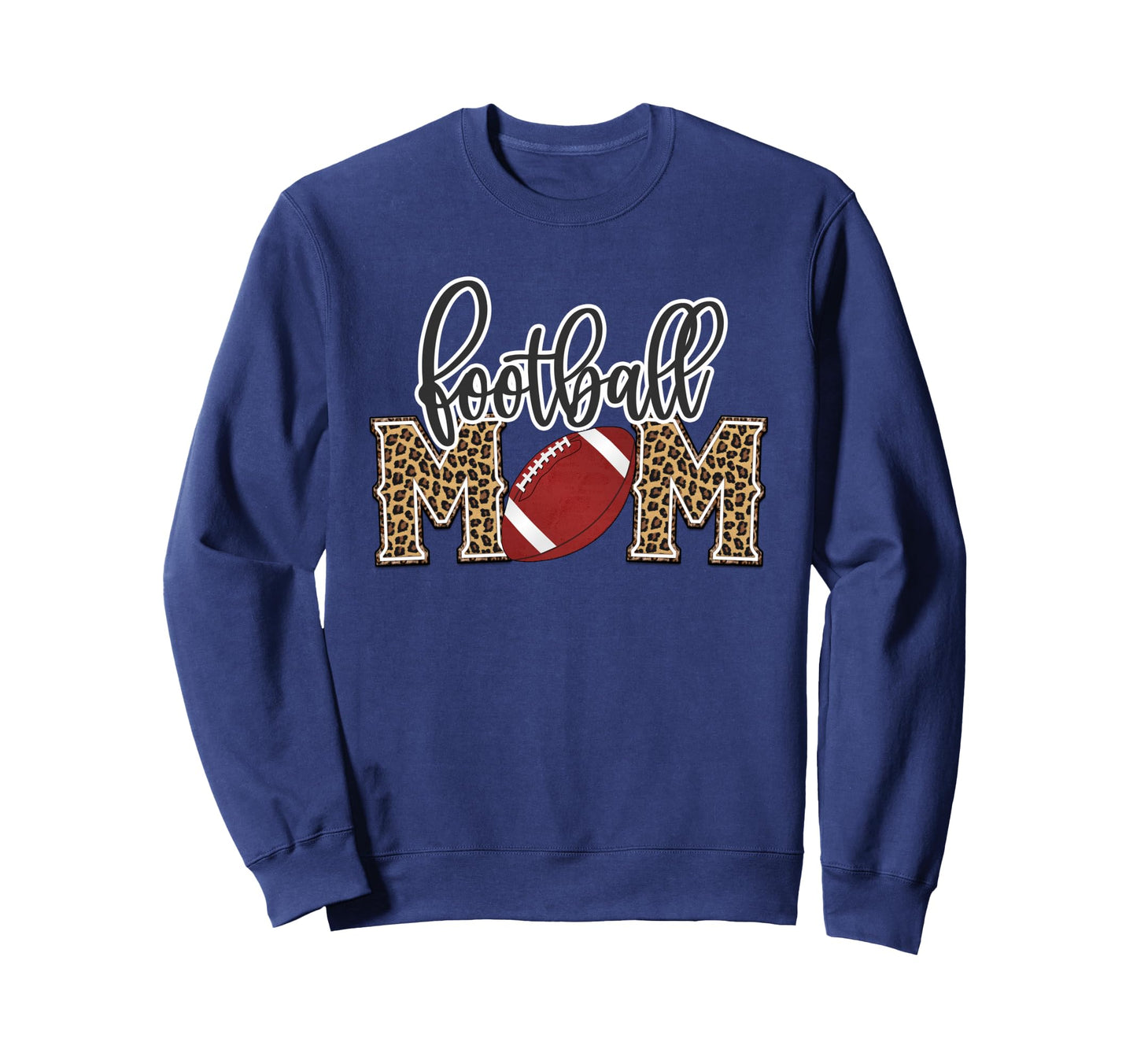 Moms Football Leopard Proud Sweatshirt - Custom Art Print for Adults - T-Shirt, Sweatshirt, Hoodie