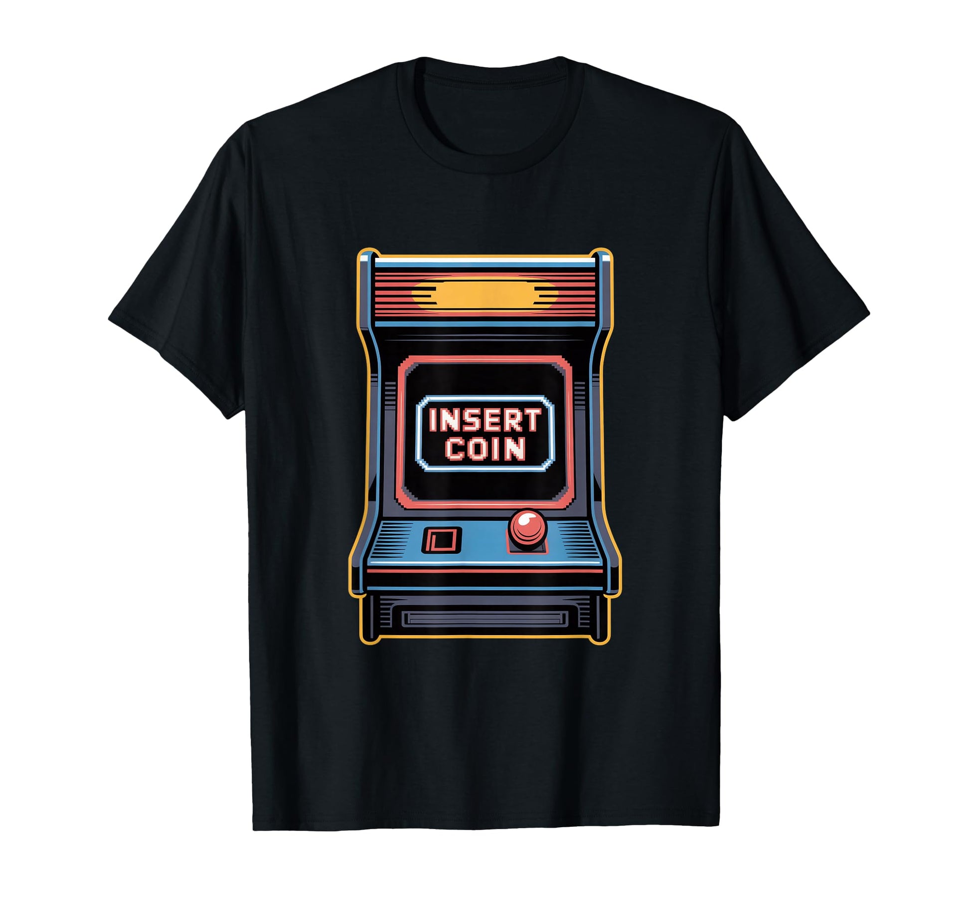 Insert Coin Arcade Cabinet Gaming T-Shirt - Custom Art Print Men Women - T-Shirt, Sweatshirt, Hoodie