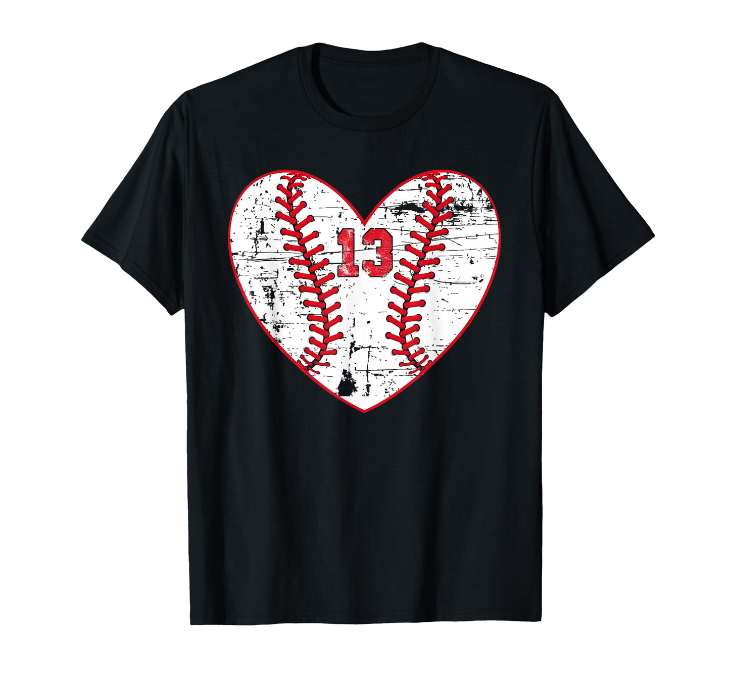 Baseball Distressed Heart Number T-Shirt - Casual Everyday Wear for Adults - T-Shirt, Sweatshirt, Hoodie