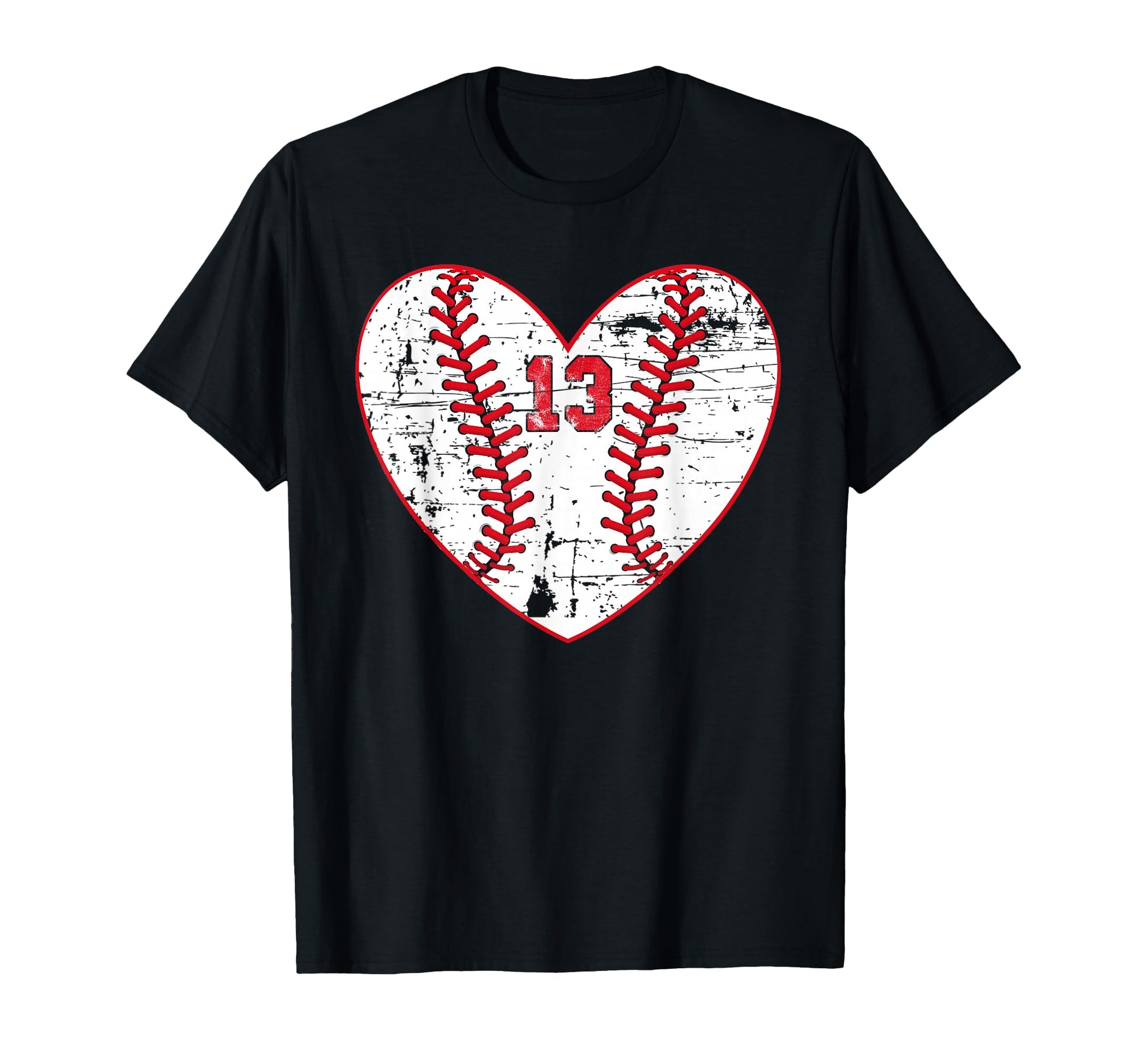 Baseball Distressed Heart Number T-Shirt - Casual Everyday Wear for Adults - T-Shirt, Sweatshirt, Hoodie