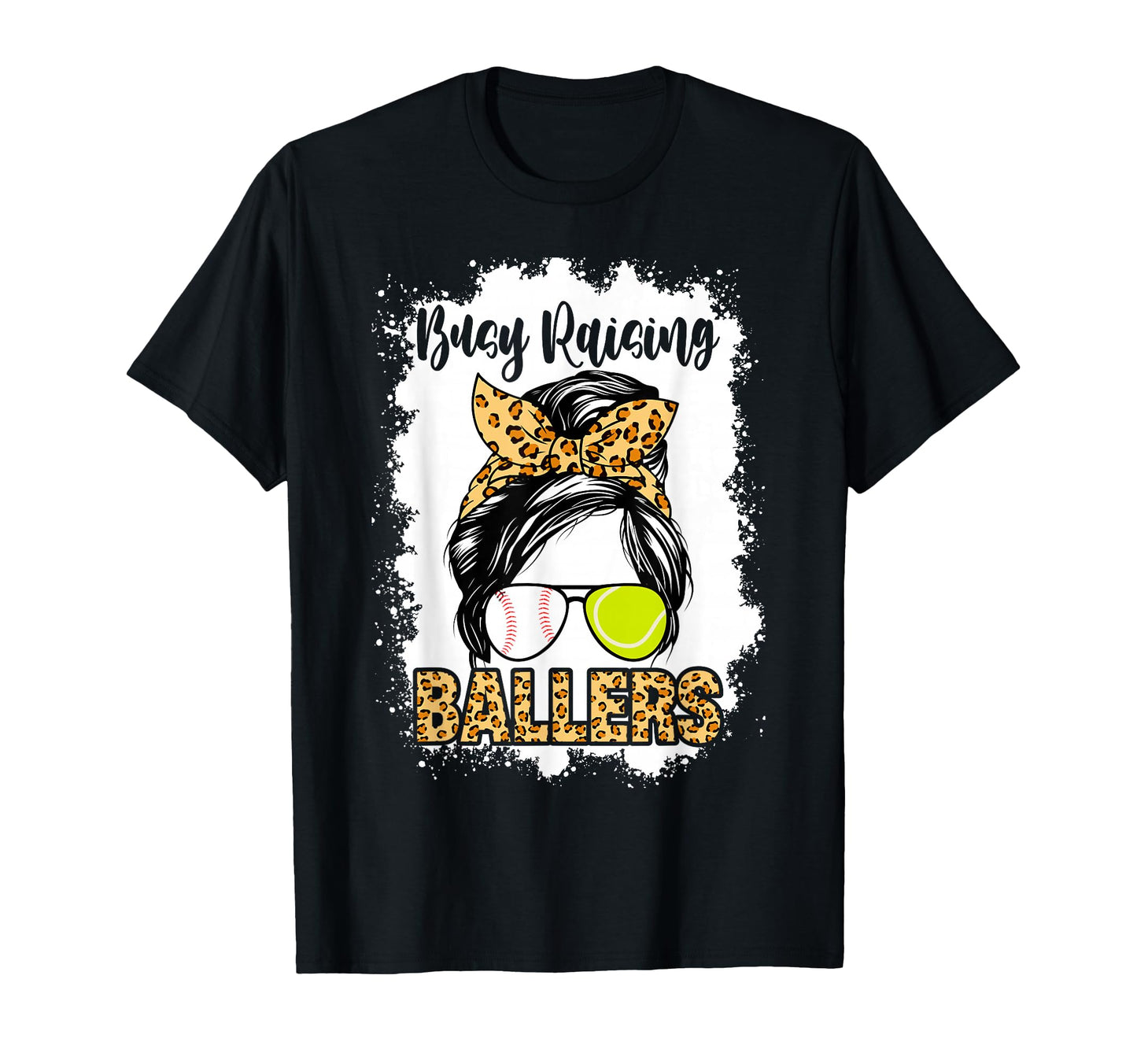 Tennis Baseball Mom Messy Bun T-Shirt - Casual Everyday Wear Men Women - T-Shirt, Sweatshirt, Hoodie