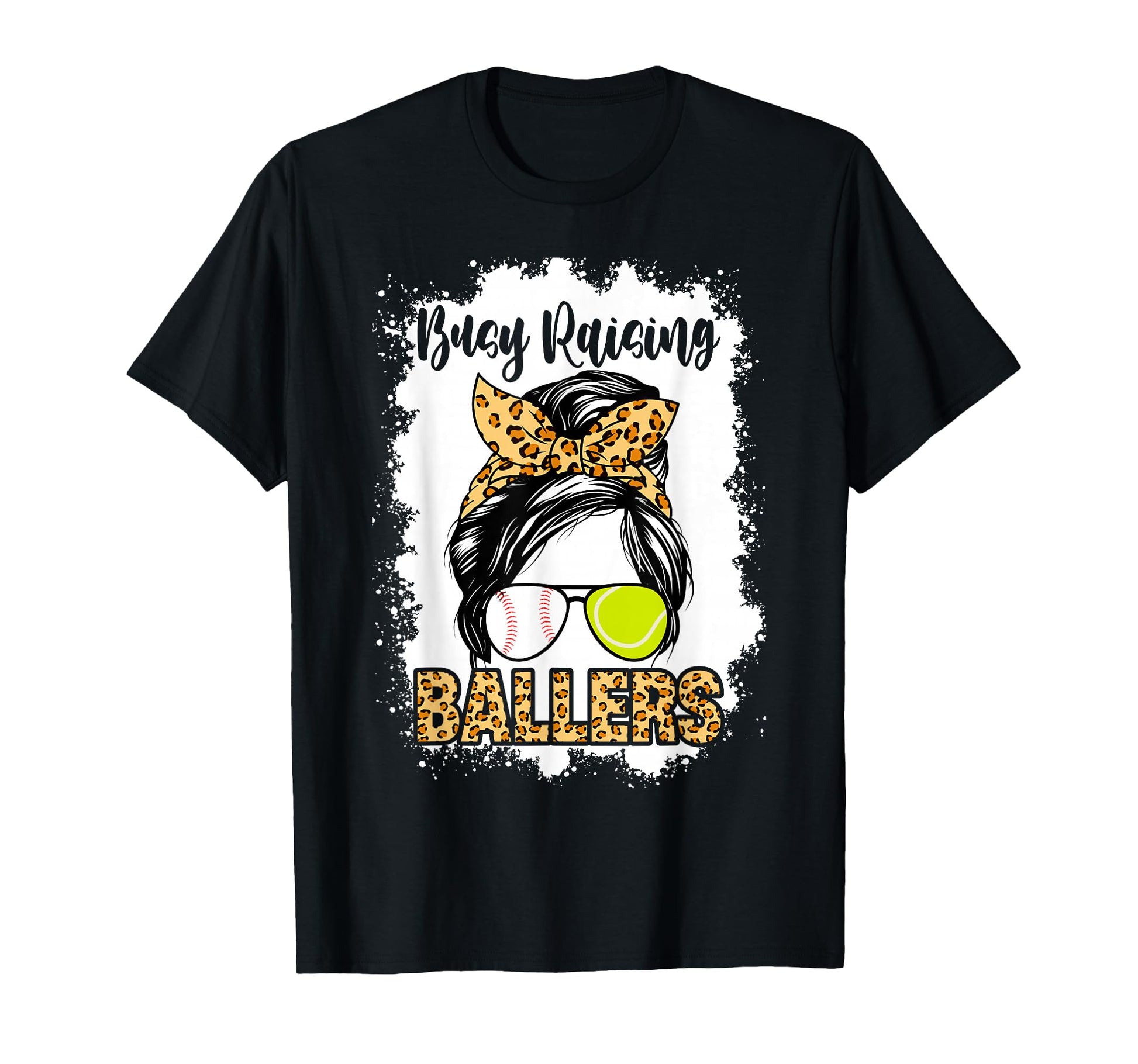 Tennis Baseball Mom Messy Bun T-Shirt - Casual Everyday Wear Men Women - T-Shirt, Sweatshirt, Hoodie