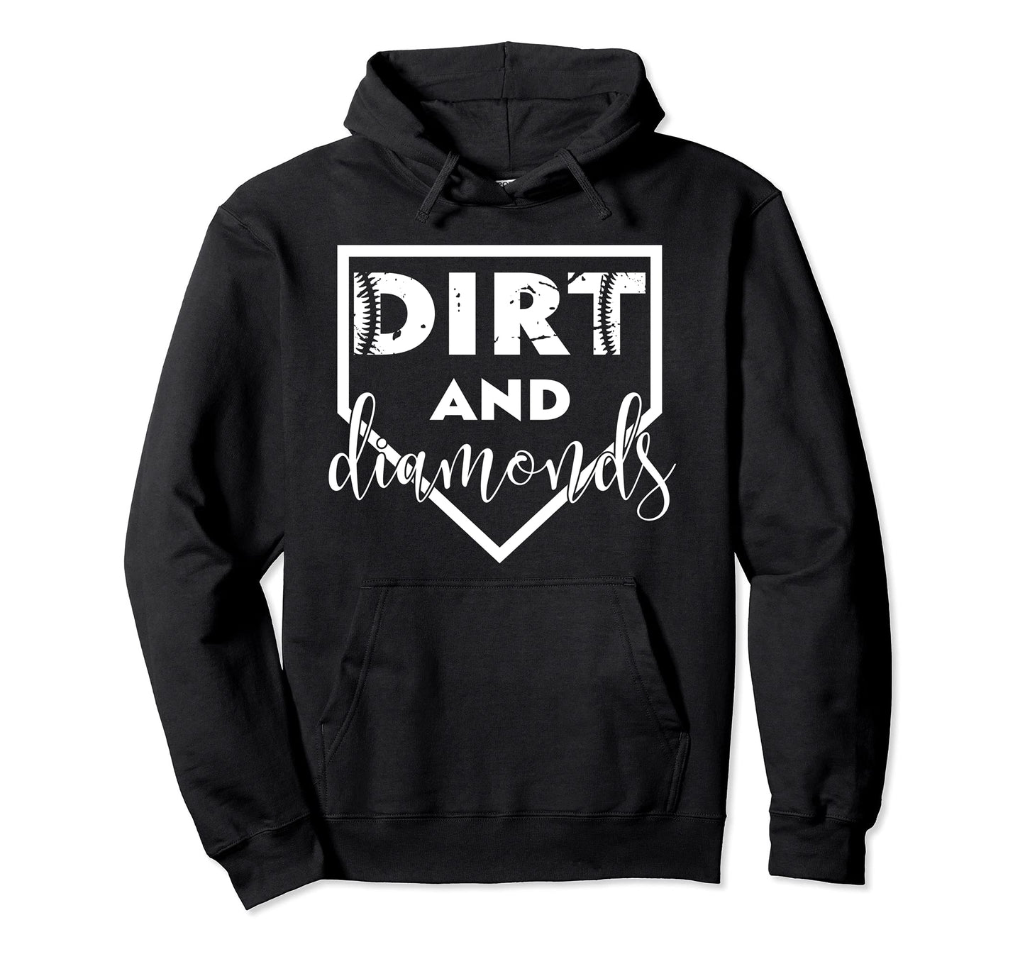 Dirt And Diamonds Baseball Lover Gift Hoodie - Minimalist Print Men Women - T-Shirt, Sweatshirt, Hoodie