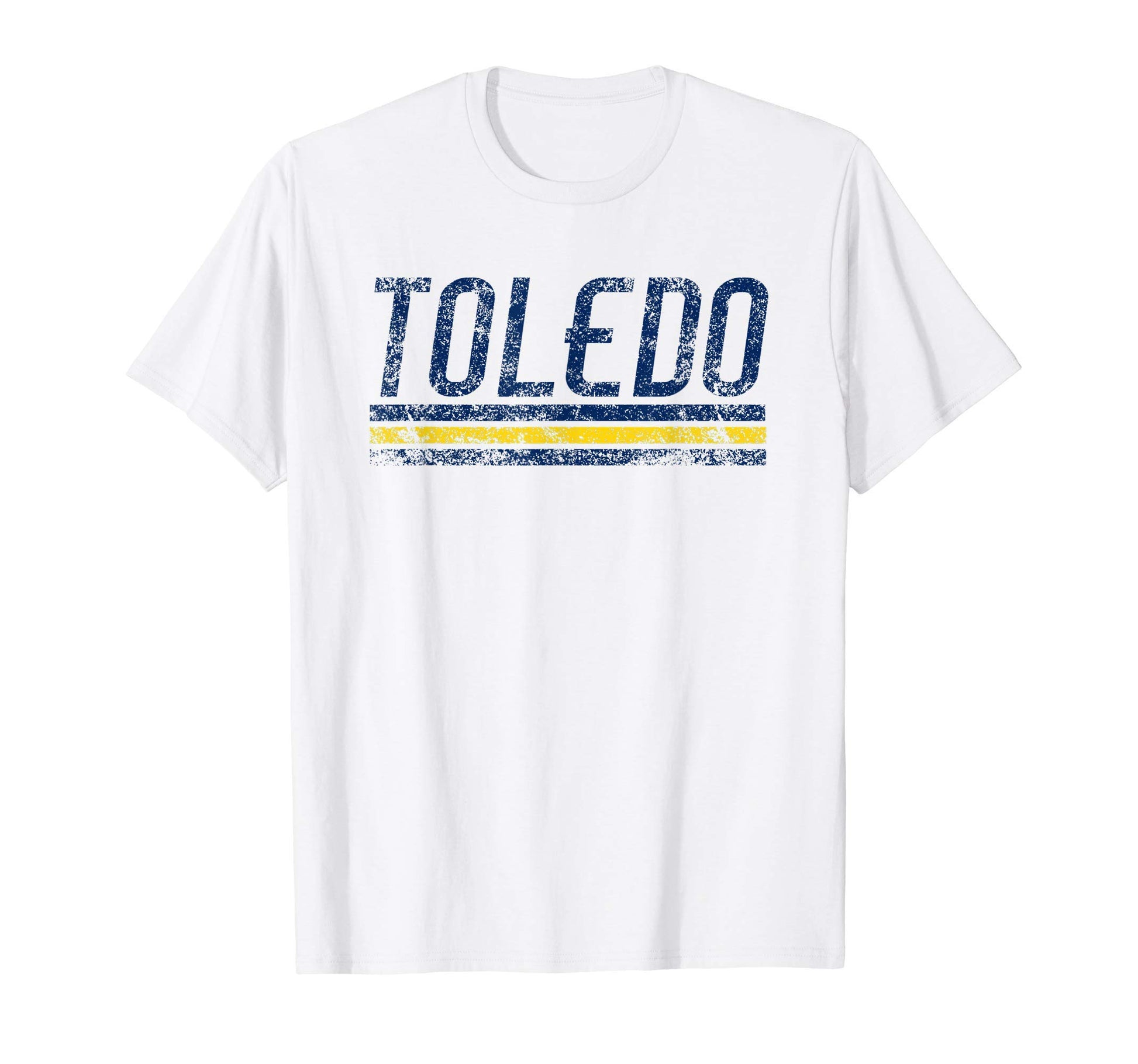 Toledo Ohio Weathered Stripe Throwback T-Shirt - Fun Novelty Design Unisex - T-Shirt, Sweatshirt, Hoodie