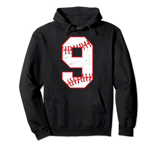 9 Birthday Baseball Theme Bday Party Hoodie - Novelty Apparel Men Women - T-Shirt, Sweatshirt, Hoodie