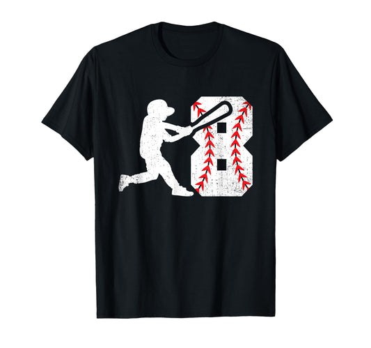 8Yo Baseball Lover Birthday Party Gift T-Shirt - Graphic Print Men Women - T-Shirt, Sweatshirt, Hoodie