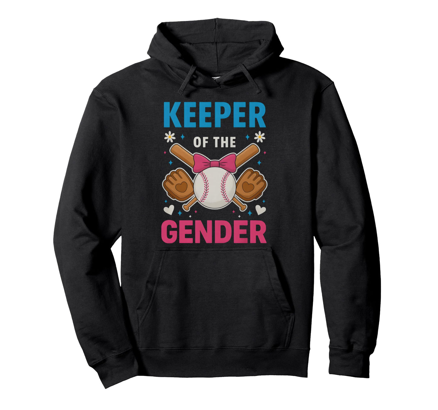 Keeper Gender Baseball Or Bows Funny Hoodie - Custom Art Print for Adults - T-Shirt, Sweatshirt, Hoodie