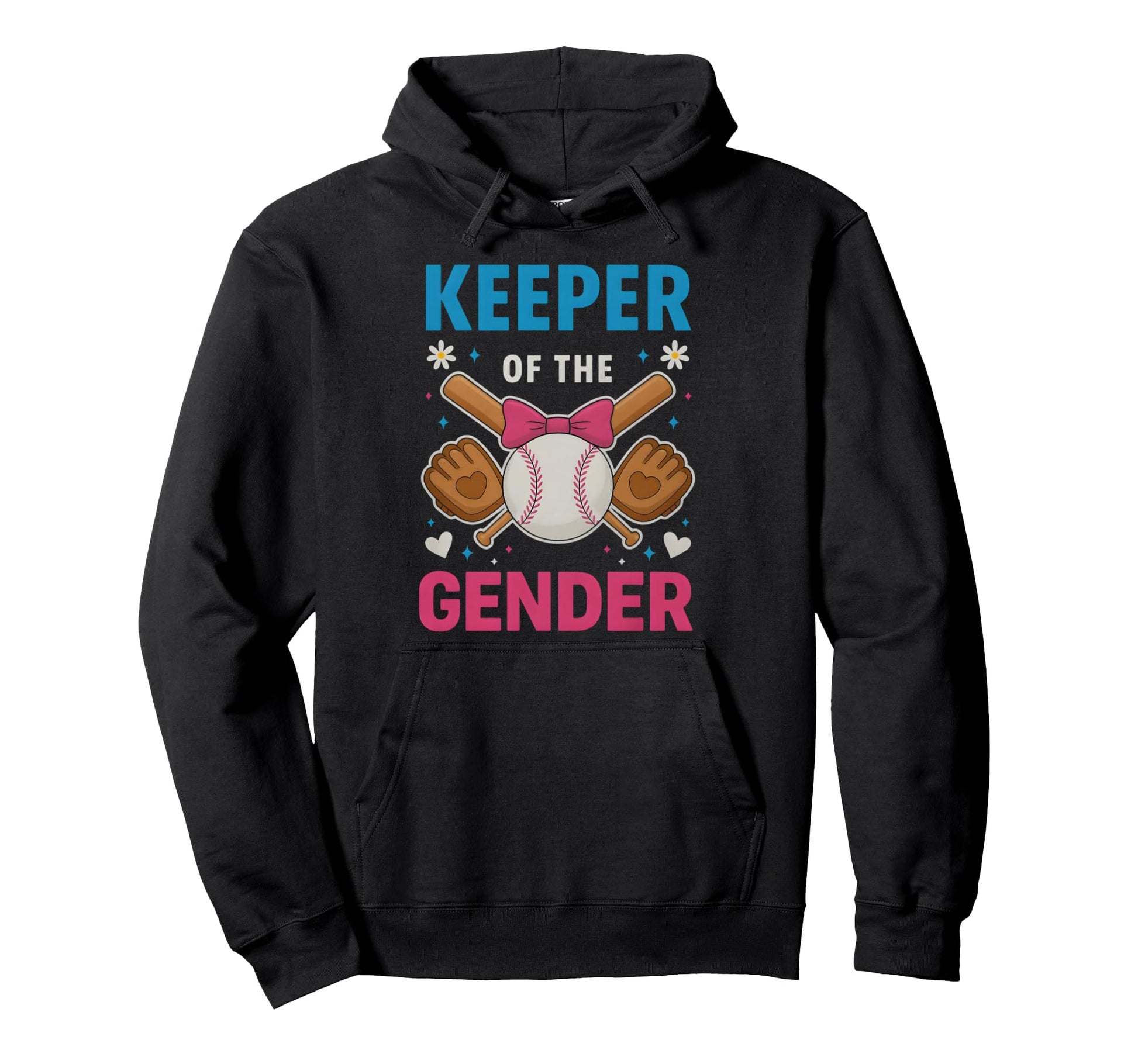 Keeper Gender Baseball Or Bows Funny Hoodie - Custom Art Print for Adults - T-Shirt, Sweatshirt, Hoodie