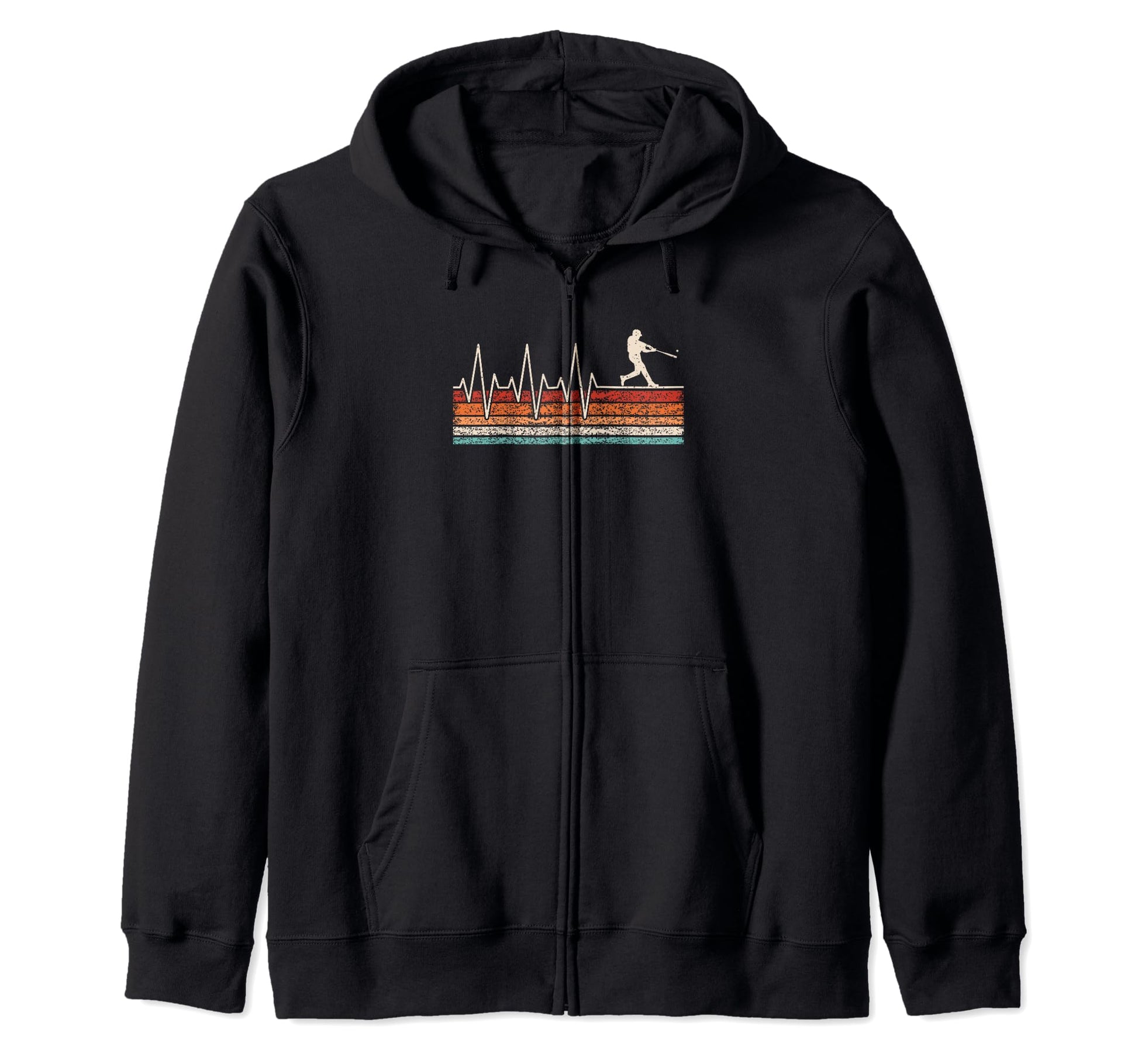 Baseball Player Heartbeat Gift Hoodie - Custom Art Print for Adults - T-Shirt, Sweatshirt, Hoodie