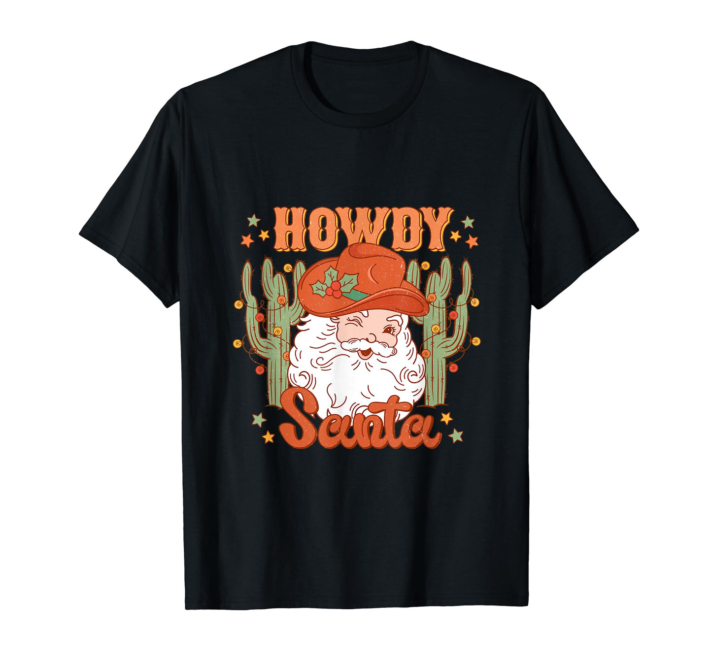Western Howdy Santa Cowboy Spirit T-Shirt - Minimalist Print Unisex - T-Shirt, Sweatshirt, Hoodie
