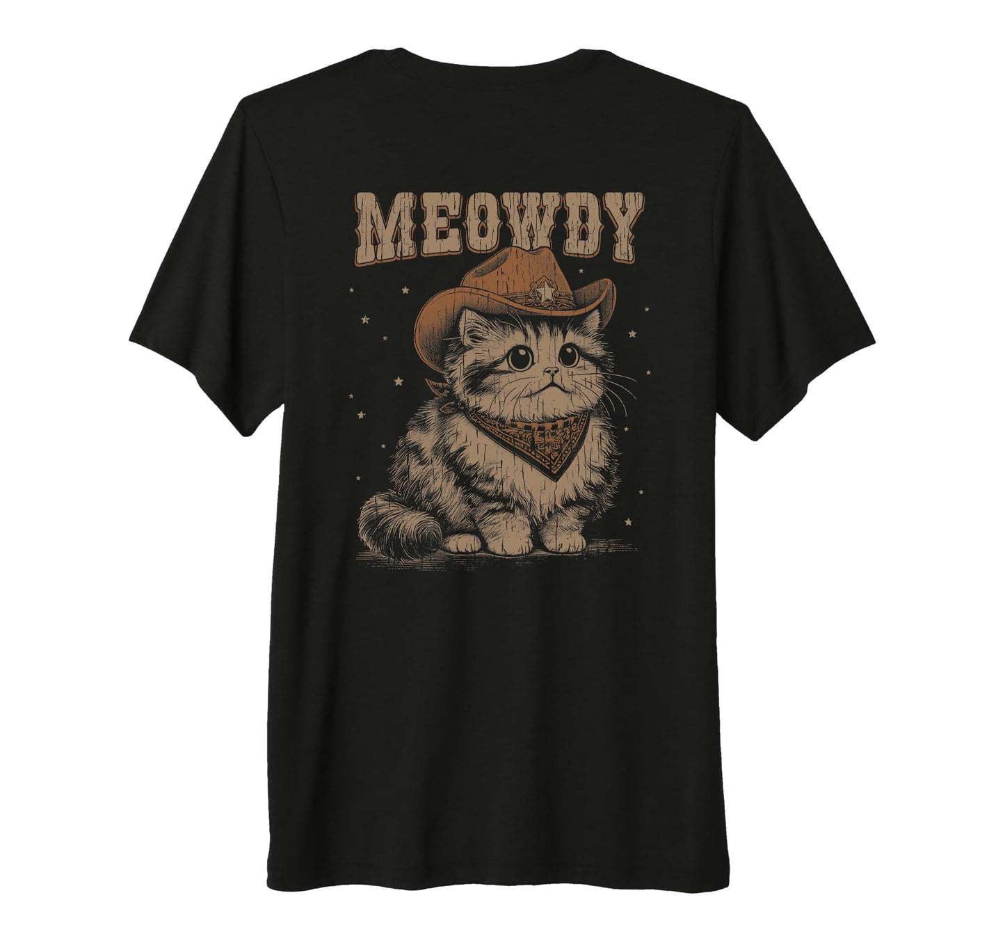 Meowdy Cat Funny Western Cowboy Tri T-Shirt - Novelty Apparel Men Women - T-Shirt, Sweatshirt, Hoodie