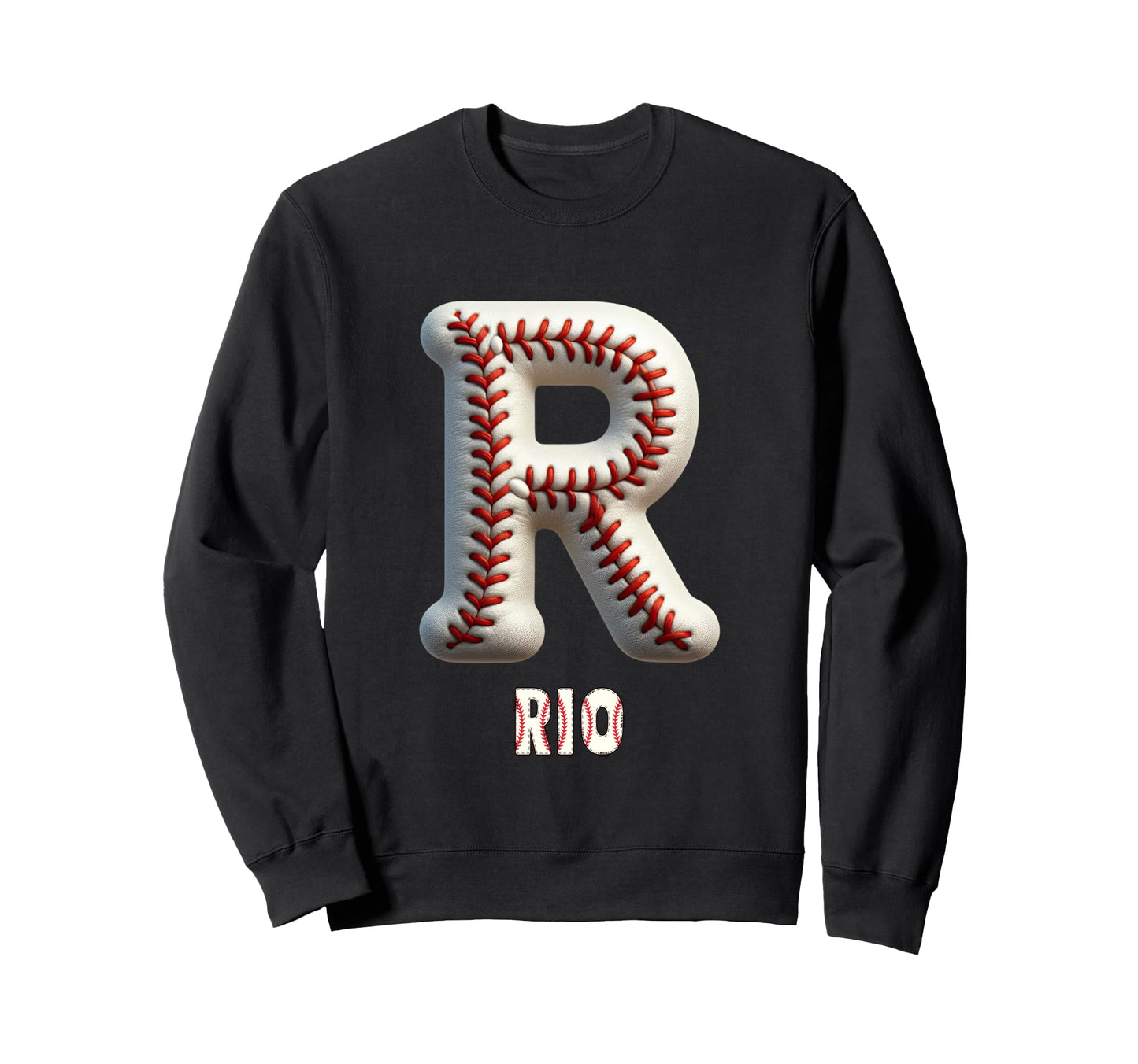 Baseball Home Run Lou Initial Letter Sweatshirt - Custom Art Print Unisex - T-Shirt, Sweatshirt, Hoodie