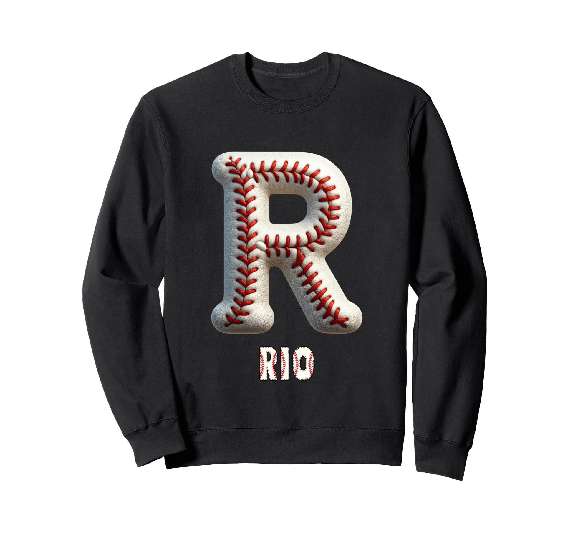 Baseball Home Run Lou Initial Letter Sweatshirt - Custom Art Print Unisex - T-Shirt, Sweatshirt, Hoodie