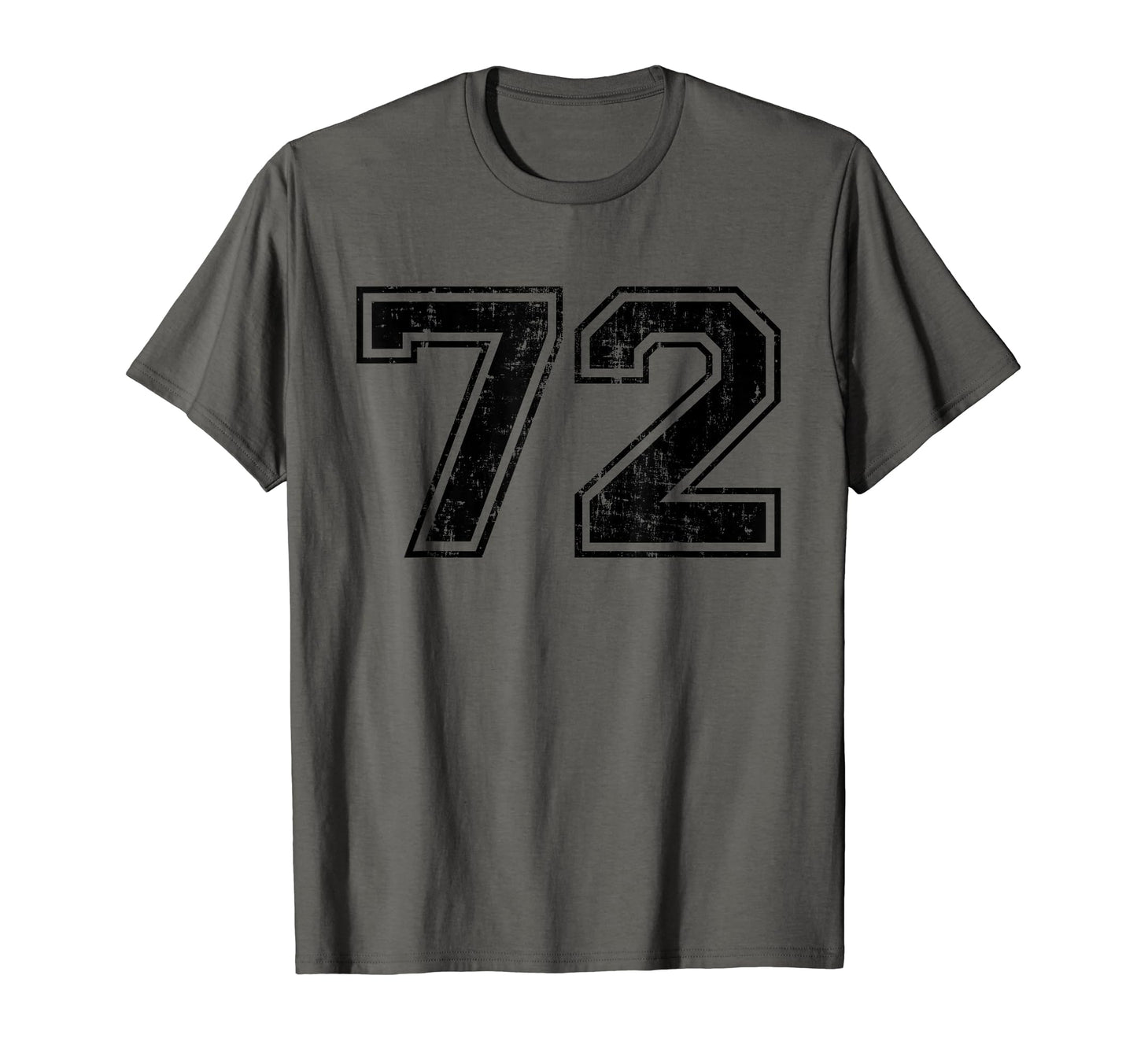 Number 72 Varsity Distressed Sport Team T-Shirt - Graphic Print for Adults - T-Shirt, Sweatshirt, Hoodie
