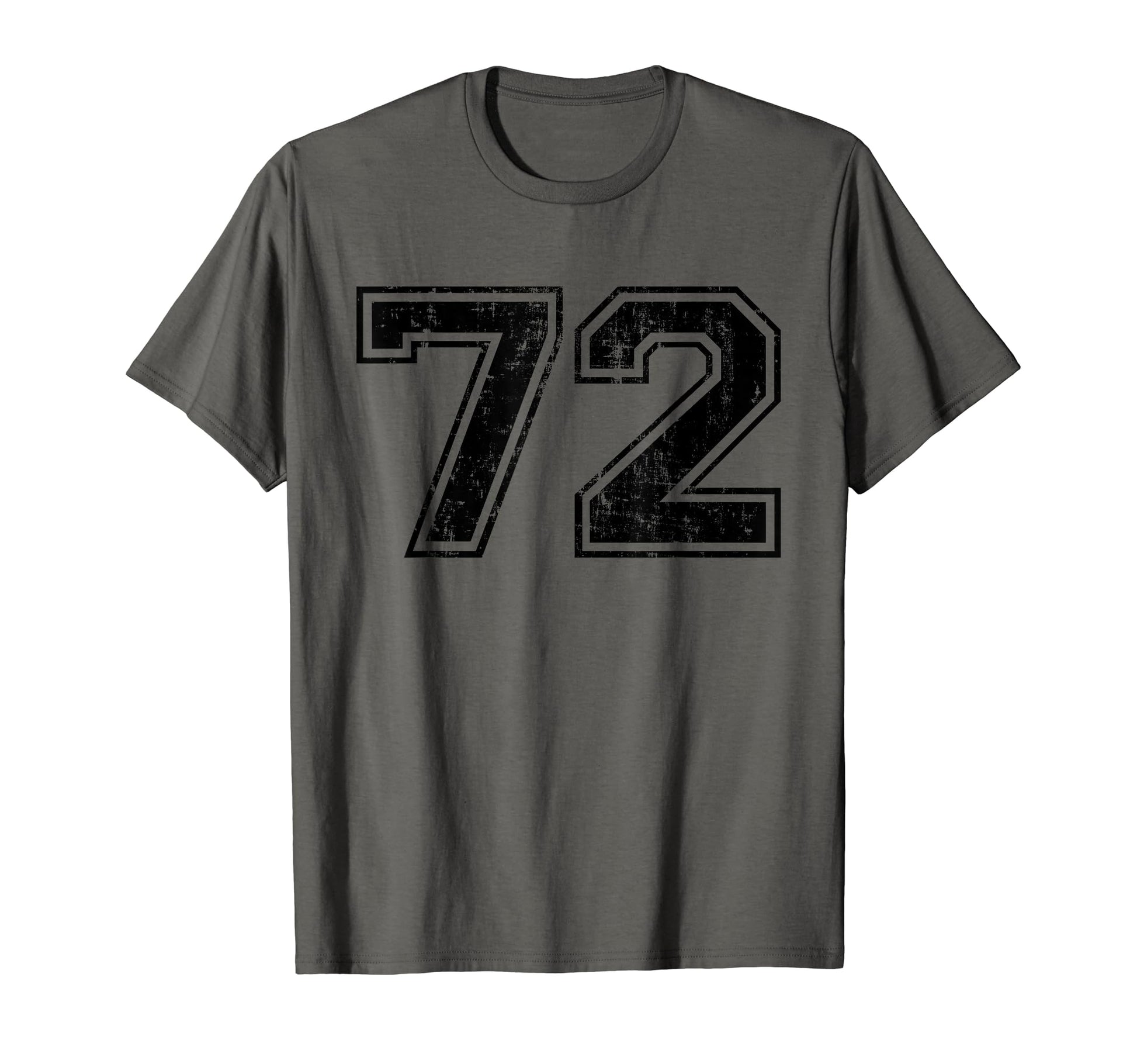 Number 72 Varsity Distressed Sport Team T-Shirt - Graphic Print for Adults - T-Shirt, Sweatshirt, Hoodie