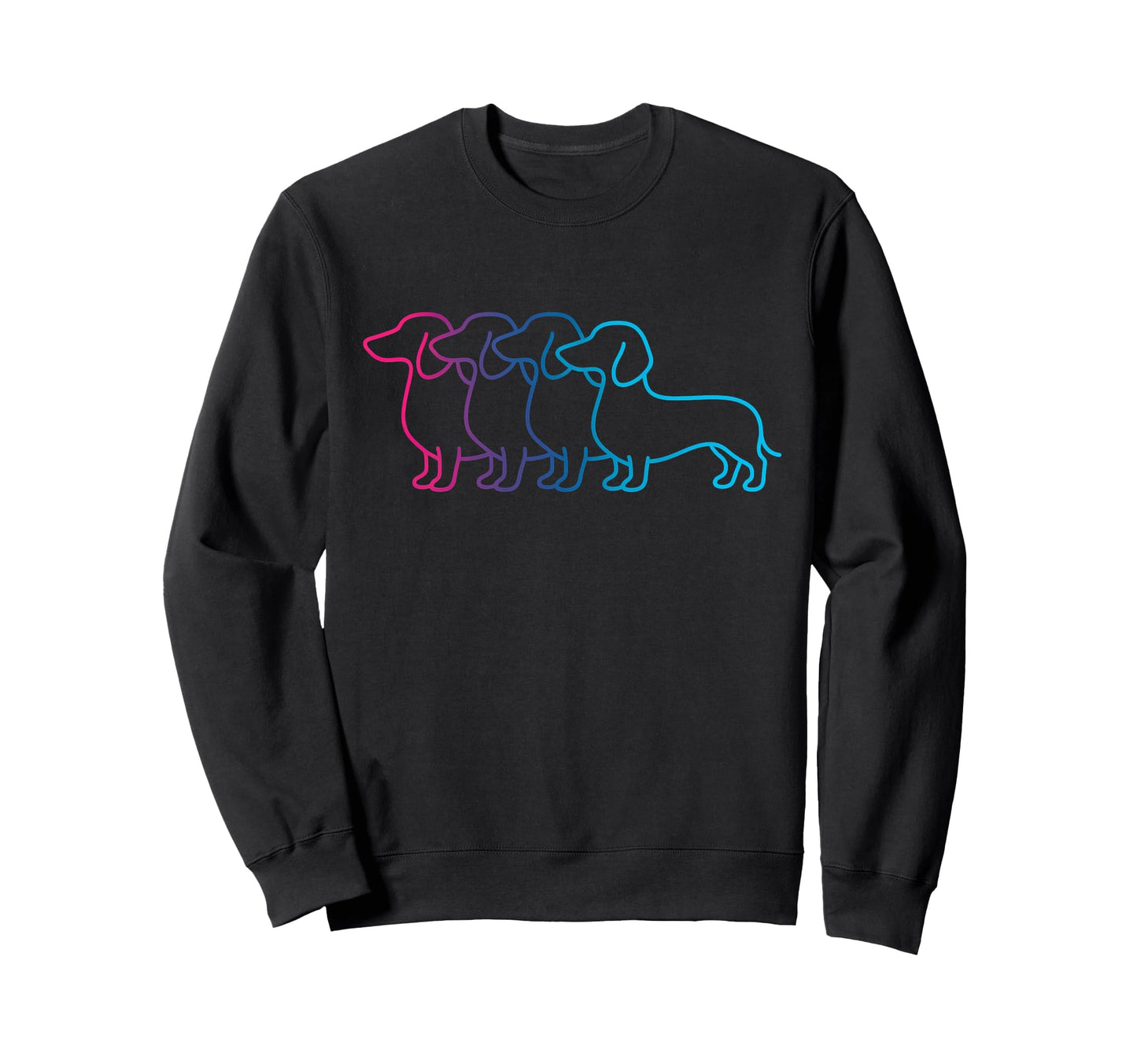 Dachshund Silhouette Synthwave Dog Sweatshirt - Streetwear Style Men Women - T-Shirt, Sweatshirt, Hoodie